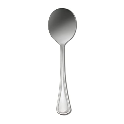 Oneida B169SRBF Barcelona 7-Inch Round Bowl Soup Spoon - Set of 12, Stainless Steel Flatware for Everyday Dining, Restaurant & Catering Use
