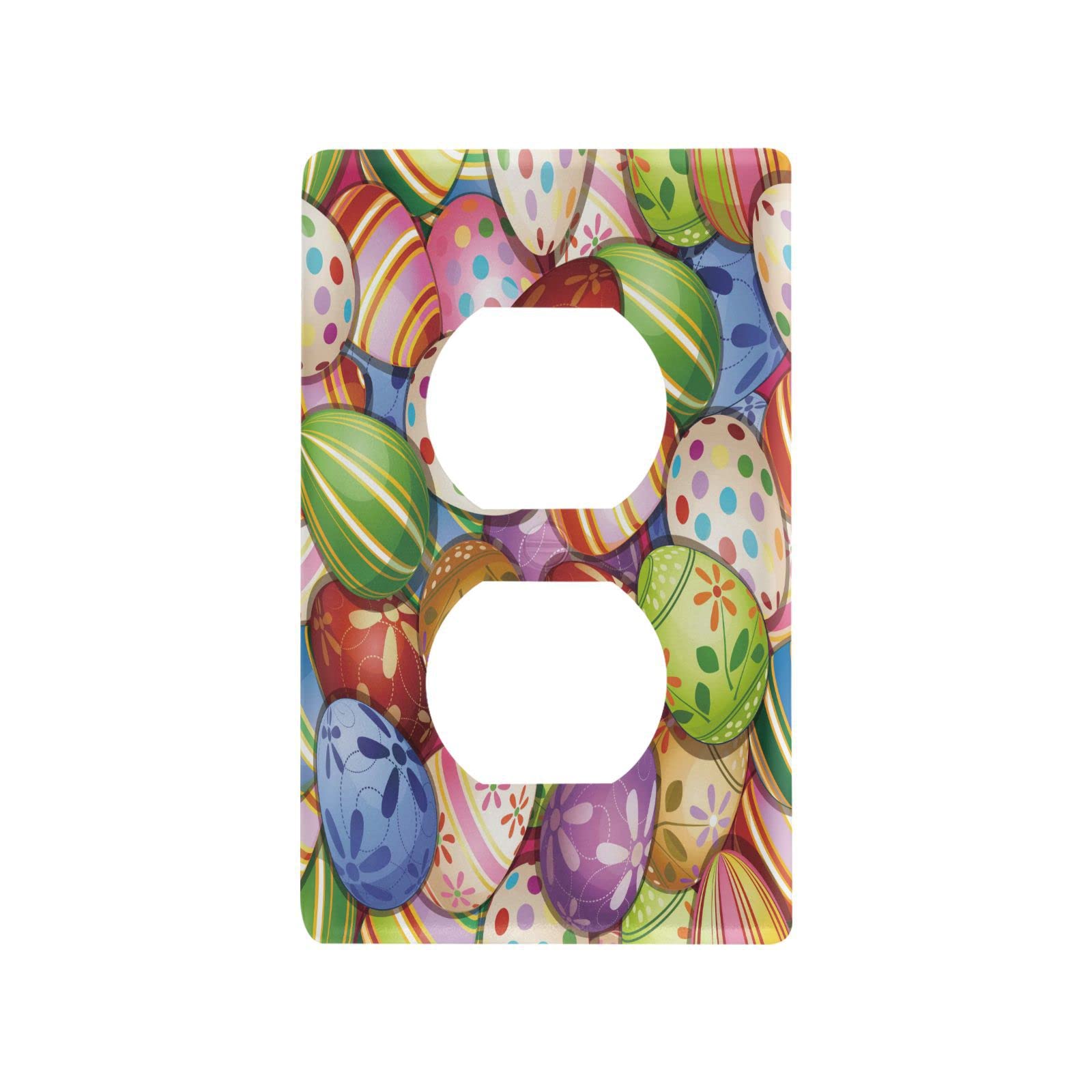 Easter Eggs Duplex Outlet Cover - Decorative Light Switch Plate for Home, 4.53x2.76 Inch - Perfect for Easter Decor, Living Room, Bedroom & Kitchen Wall Decor