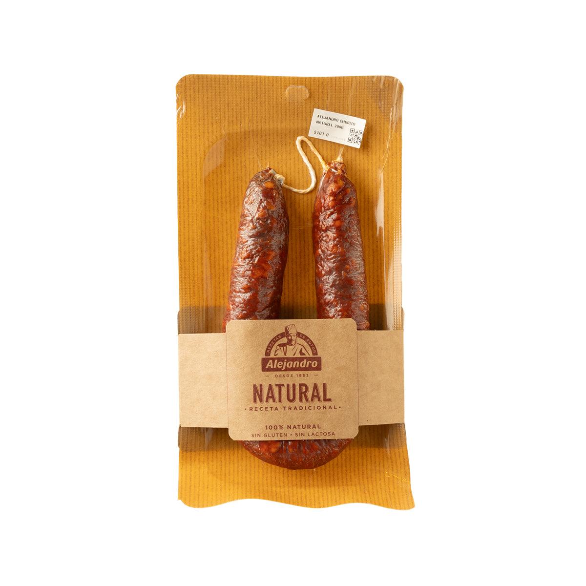ALEJANDRO Natural Chorizo Sausage - 200g | Authentic Spanish Cured Meat for Tapas, Charcuterie Boards & Cooking Recipes