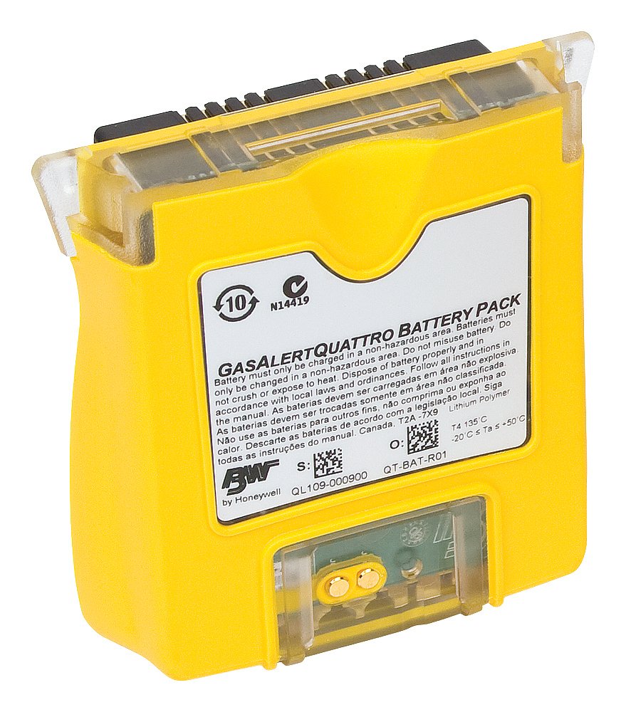 BW Technologies QT-BAT-R01 Rechargeable Battery Pack for Gas Detectors - Yellow Replacement Battery with Long Life - Perfect for Industrial Safety & Portable Gas Monitoring Equipment