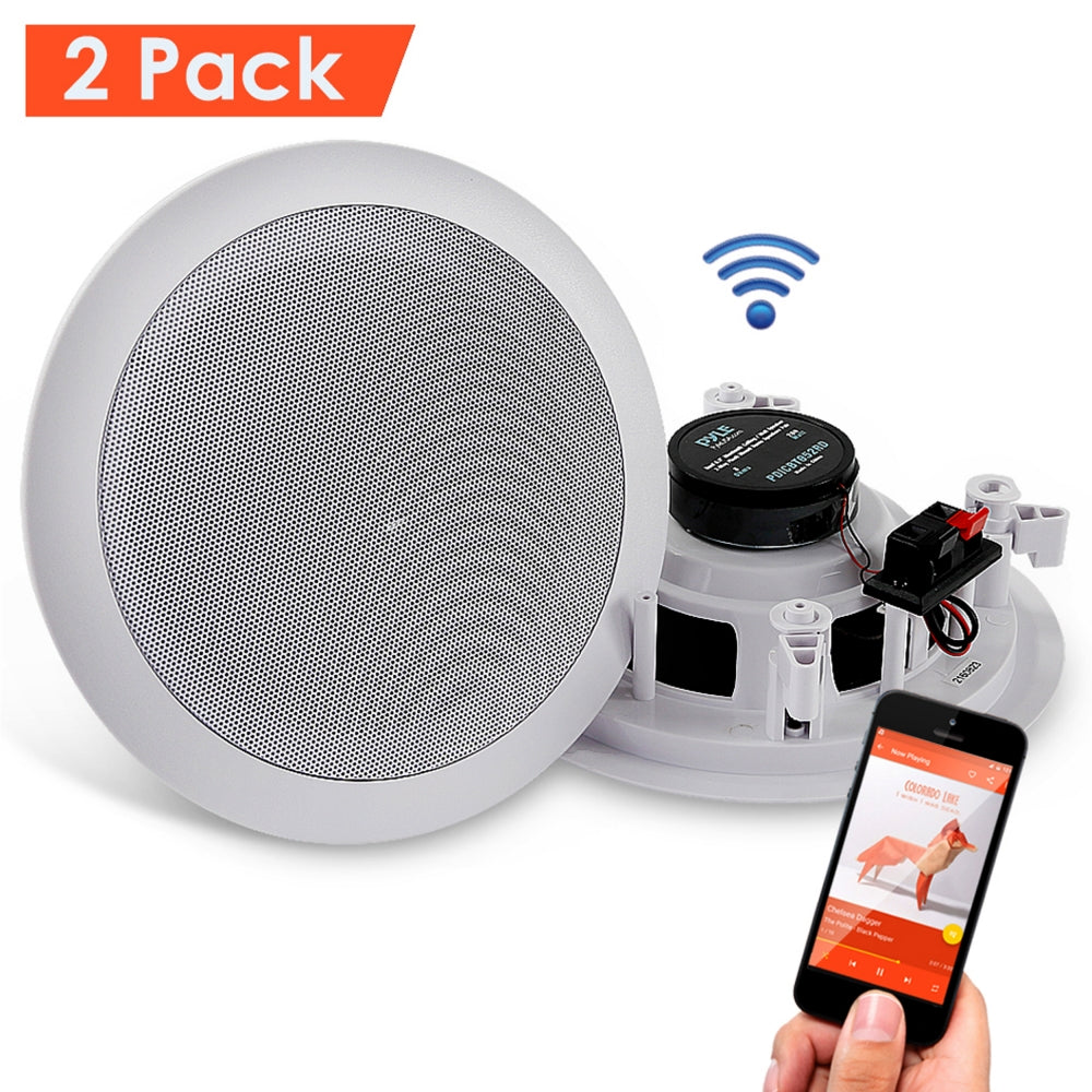 6.5 Inch Wireless Bluetooth Ceiling Speakers for Home - High-Quality Sound for Indoor/Outdoor Use, Perfect for Living Room, Kitchen, or Patio Entertainment System