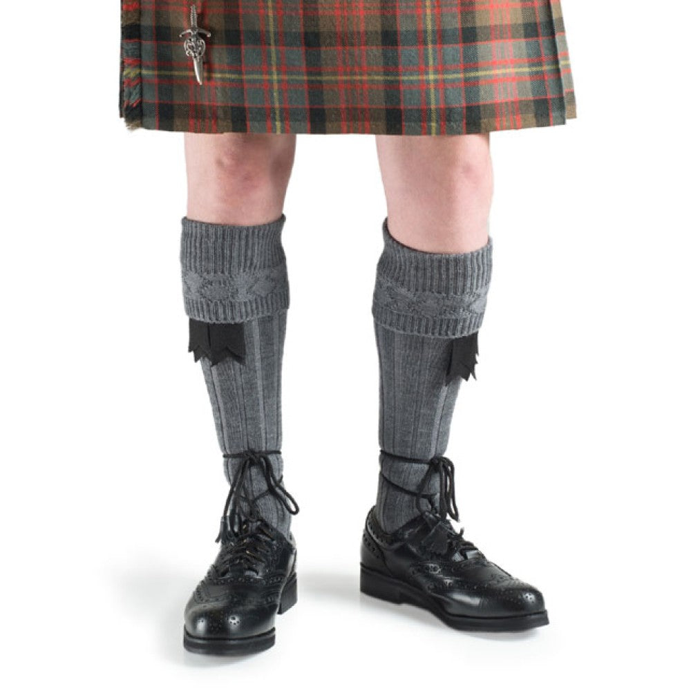 Premium Light Grey Kilt Socks - Traditional Scottish Highland Wear for Men & Women - Perfect for Weddings, Ceilidhs & Highland Games