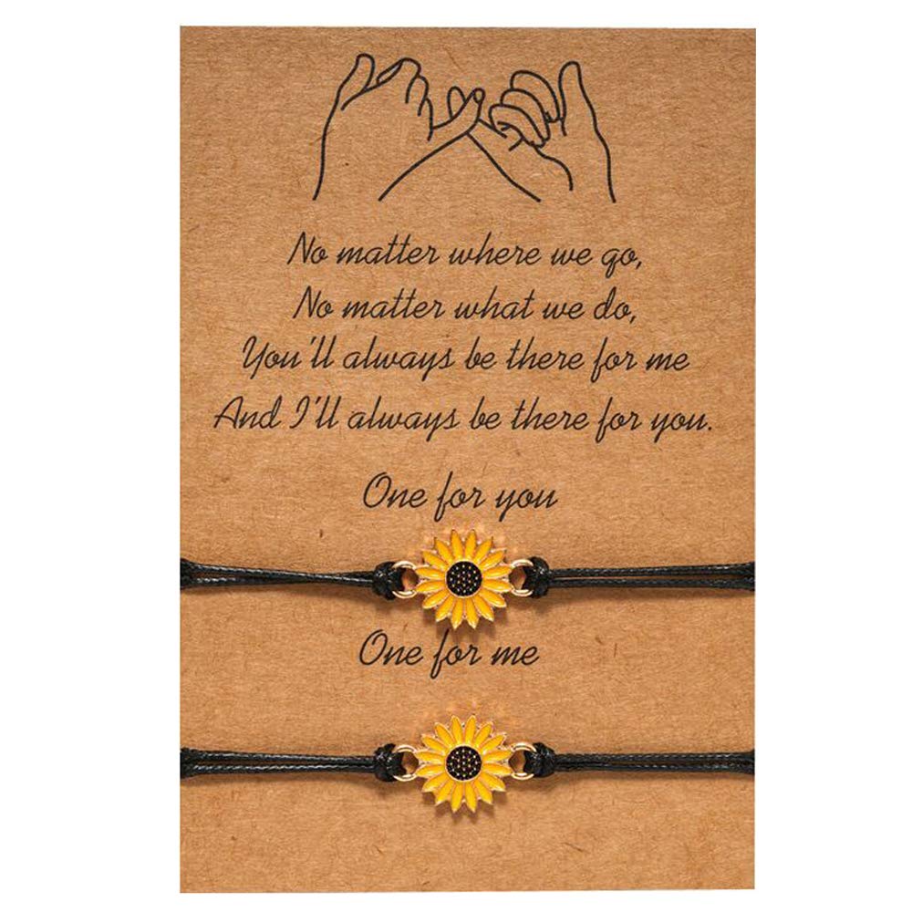 JEVI Sunflower Boho Bracelet - Handmade Friendship Jewelry for Women & Girls, Matching Distance Bracelets for Best Friends - Perfect for Gifts, Long-Distance Relationships & Boho Fashion