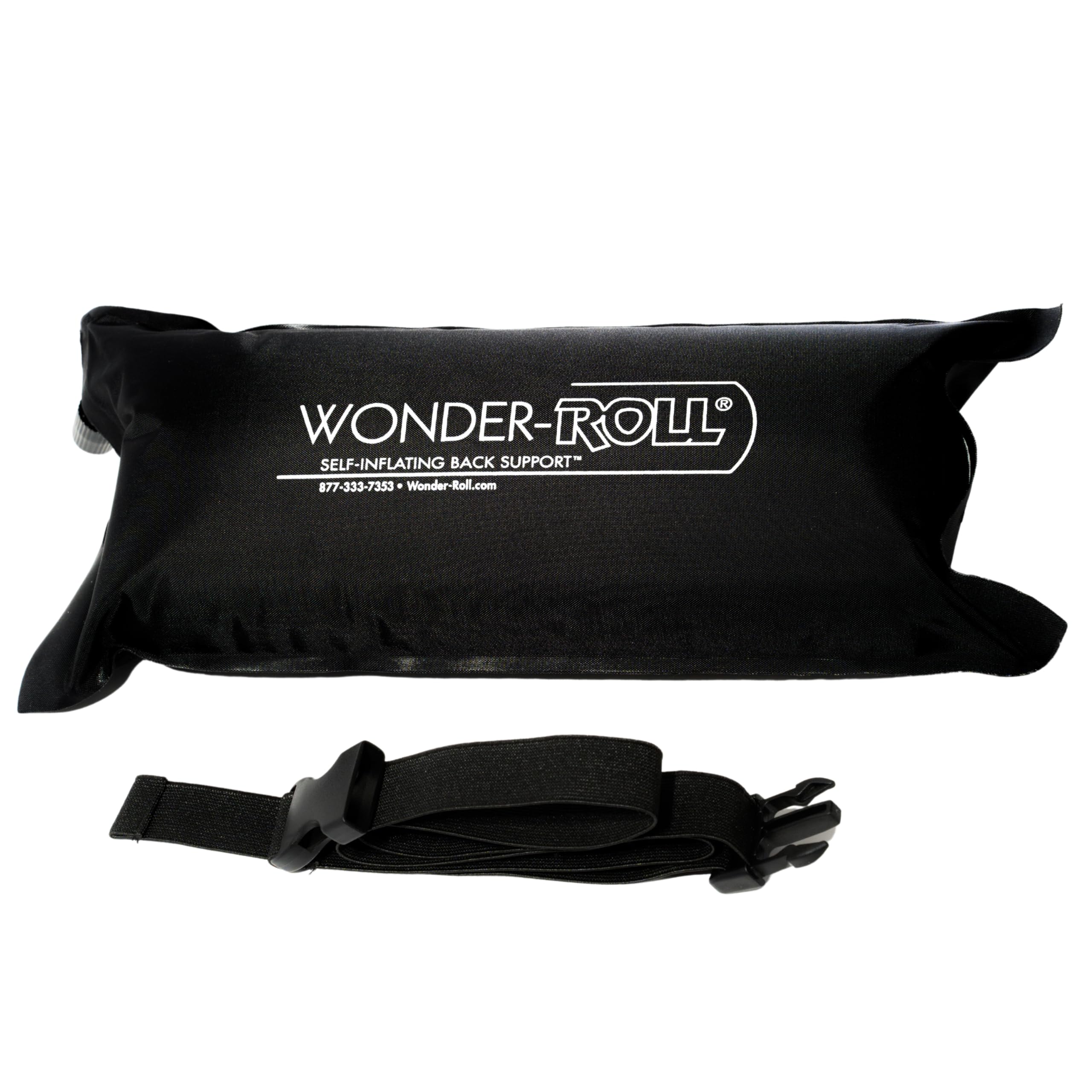 Wonder-Roll Self-Inflating Lumbar Support Pillow for Lower Back Pain Relief | Ergonomic Office Chair, Car Seat & Travel Neck Cushion | Perfect for Work, Commuting & Long Flights