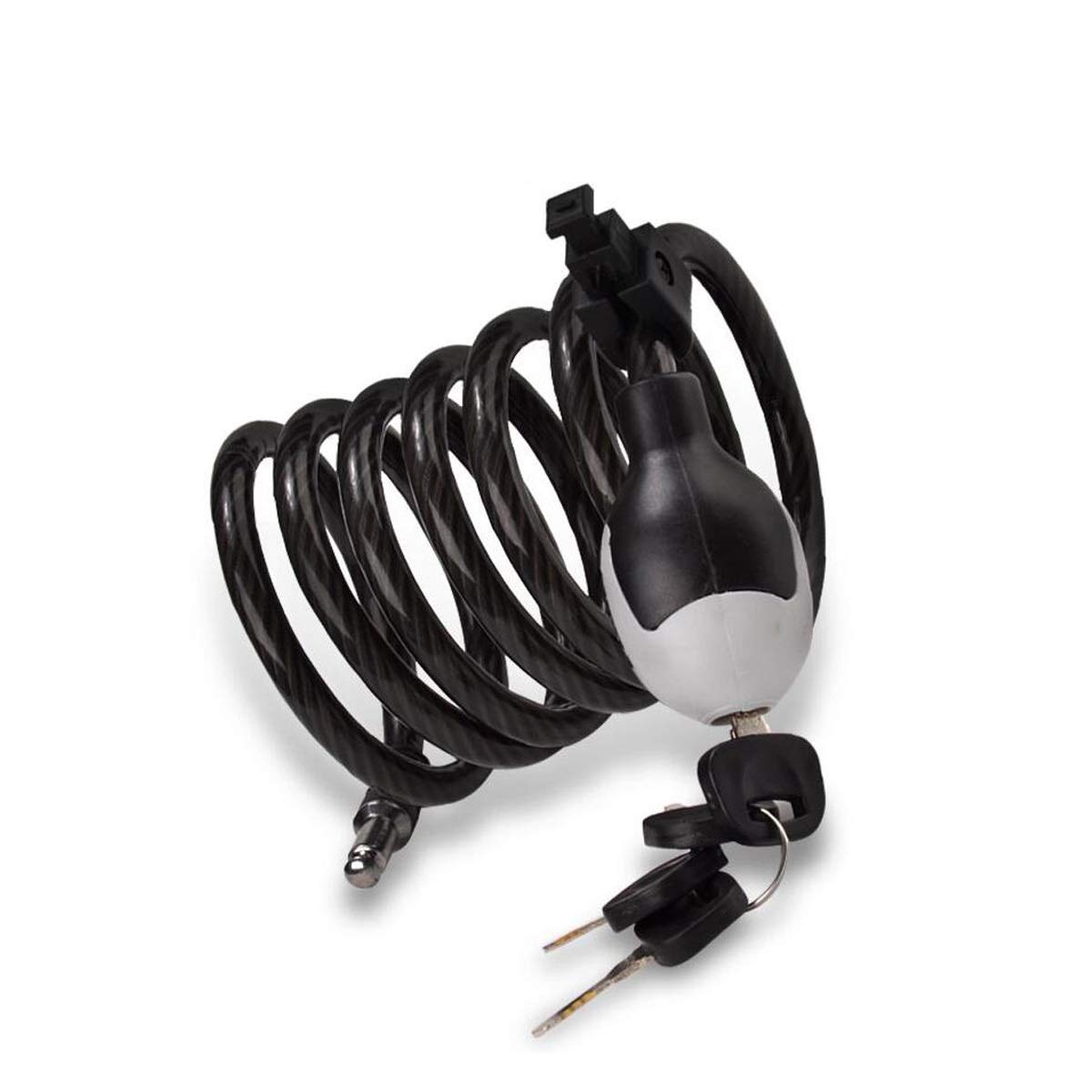 ZKS-KS Heavy Duty Steel Cable Bike Lock - Secure Road Bicycle, Electric Motorcycle & E-Bike - Anti-Theft Wire Chain Lock for Outdoor Cycling & Commuting (Black)