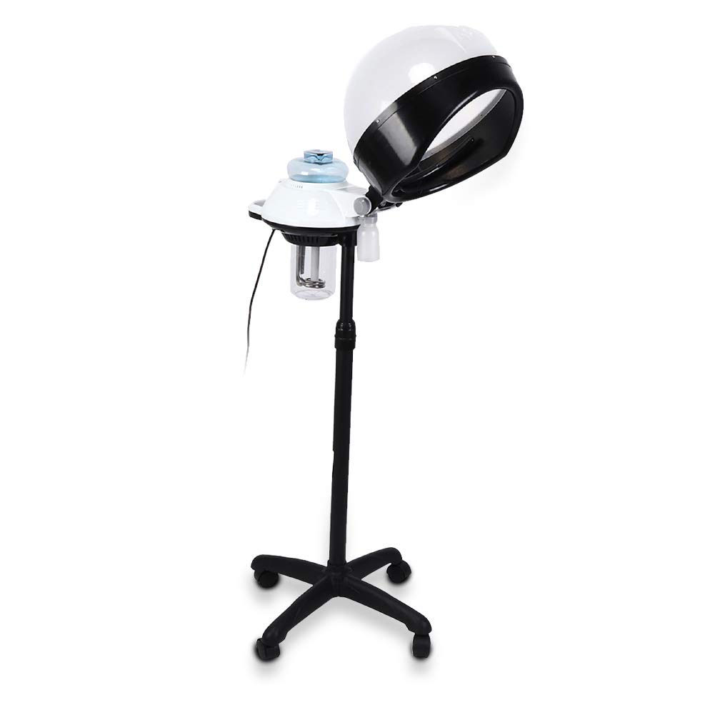 Professional Adjustable Hooded Hair Steamer for Coloring, Perming & Hair Treatment - Home Salon & SPA Hair Care Equipment with Rolling Stand Base | Perfect for Deep Conditioning, Keratin Treatments & Scalp Therapy