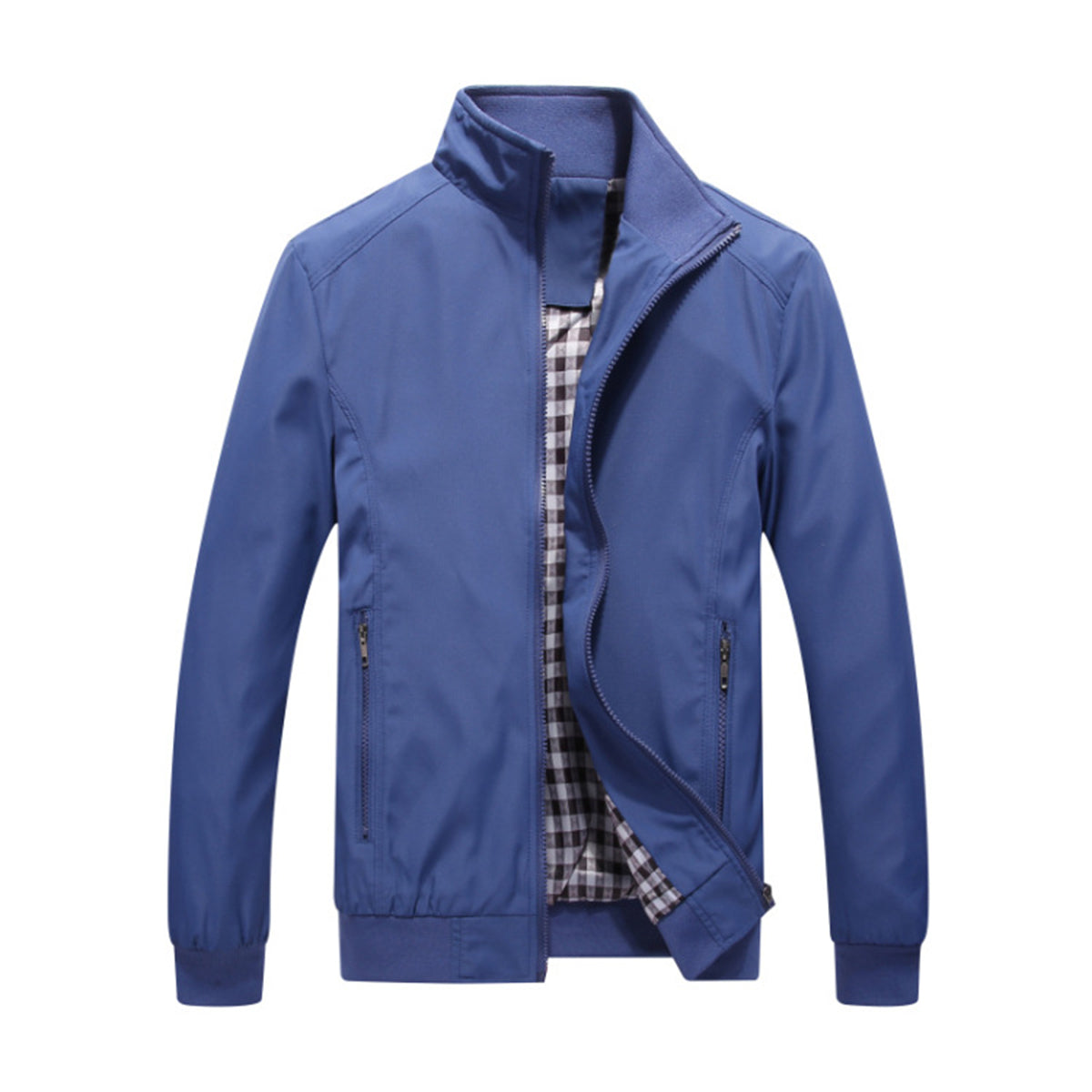 Men's Lightweight Outdoor Softshell Windbreaker Jacket with Zipper - Light Blue | Water-Resistant & Breathable for Hiking, Running & Travel