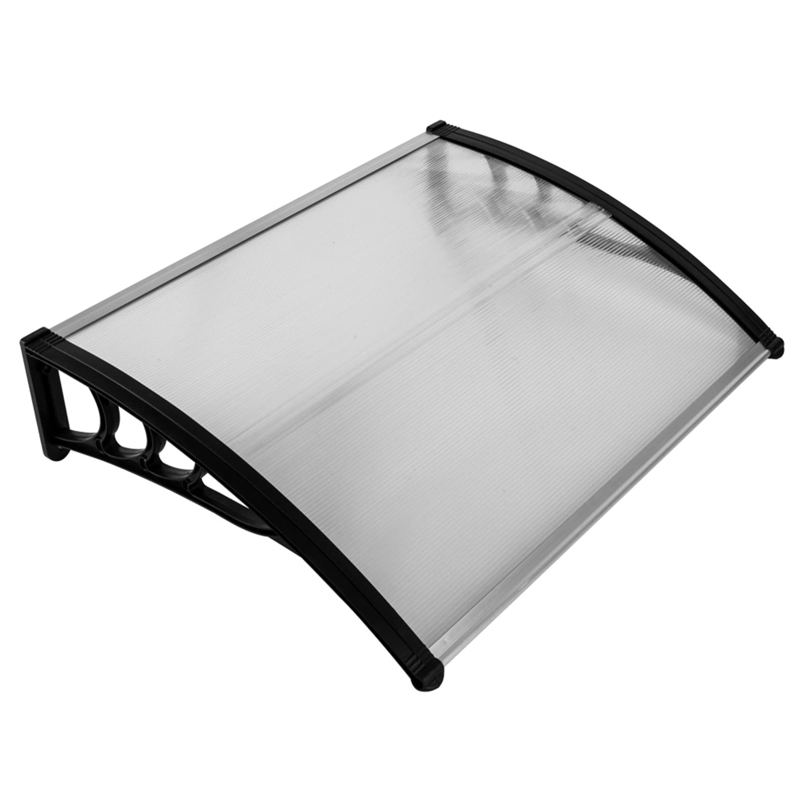 WiCCI 100x80 Inch Heavy-Duty Waterproof Window Awning Canopy - UV Resistant Outdoor Patio Cover for Doors, Windows & Porch with White/Black Brackets - Perfect for Sun Protection & Home Decoration