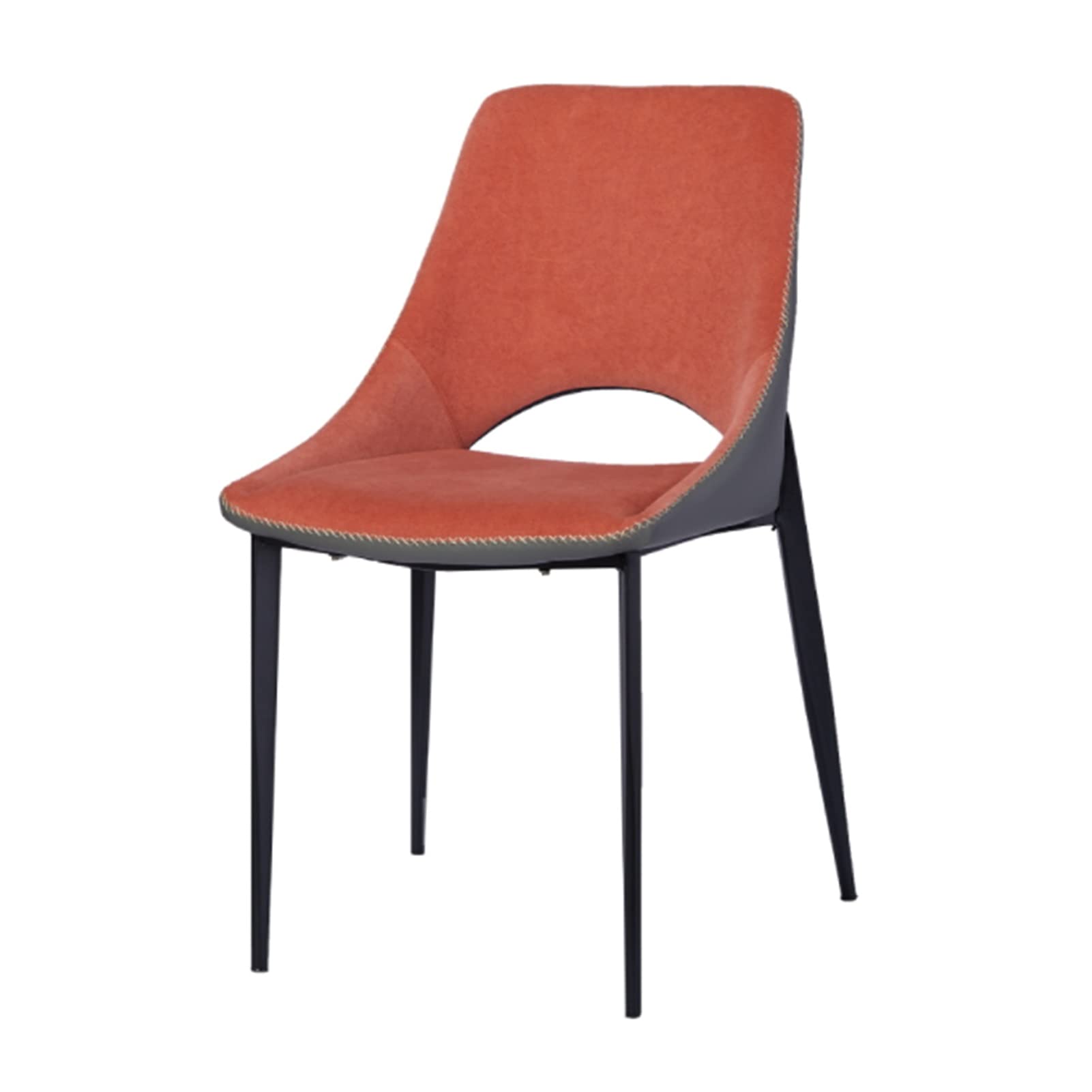 Modern Mid Century Kitchen & Dining Chair - 1-Piece SJWA Side Chair with Carbon Steel Legs & Durable Fabric Upholstery in Orange - Perfect for Living Room, Kitchen, or Dining Area Decor