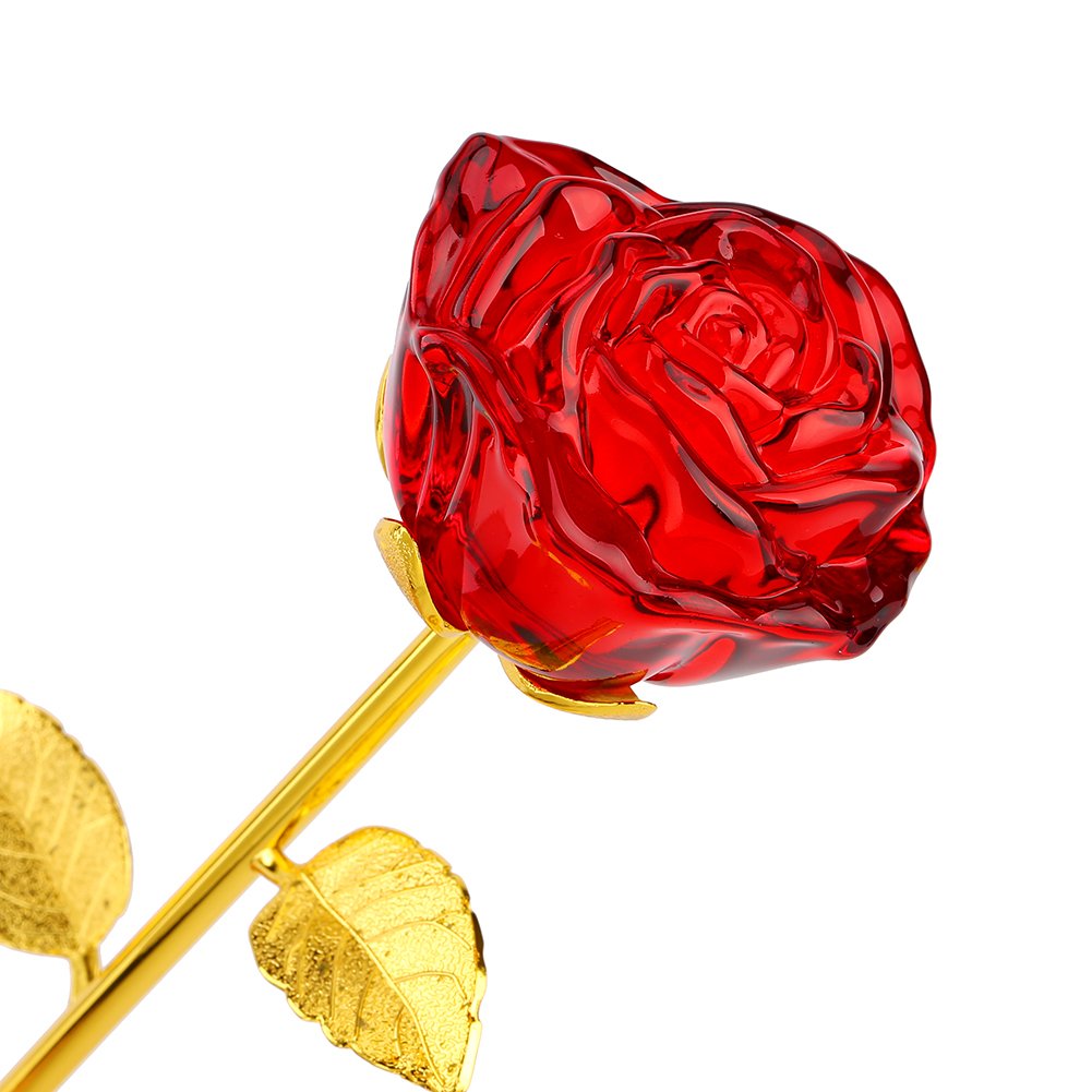 24K Gold Plated Artificial Rose Flower - Long Stem Red Rose for Anniversary, Birthday, Valentine's Day Gift for Her - Perfect for Romantic Decor, Wedding Centerpieces & Special Occasion Surprises