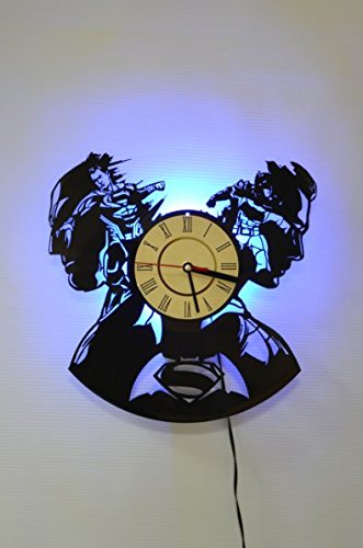 Batman vs Superman DC Comics LED Wall Light with Night Light Function, Car Original Home Interior Decor, Wall Lamp, Perfect Gift for Superhero Fans (Blue) - Ideal for Bedroom, Living Room, and Man Cave