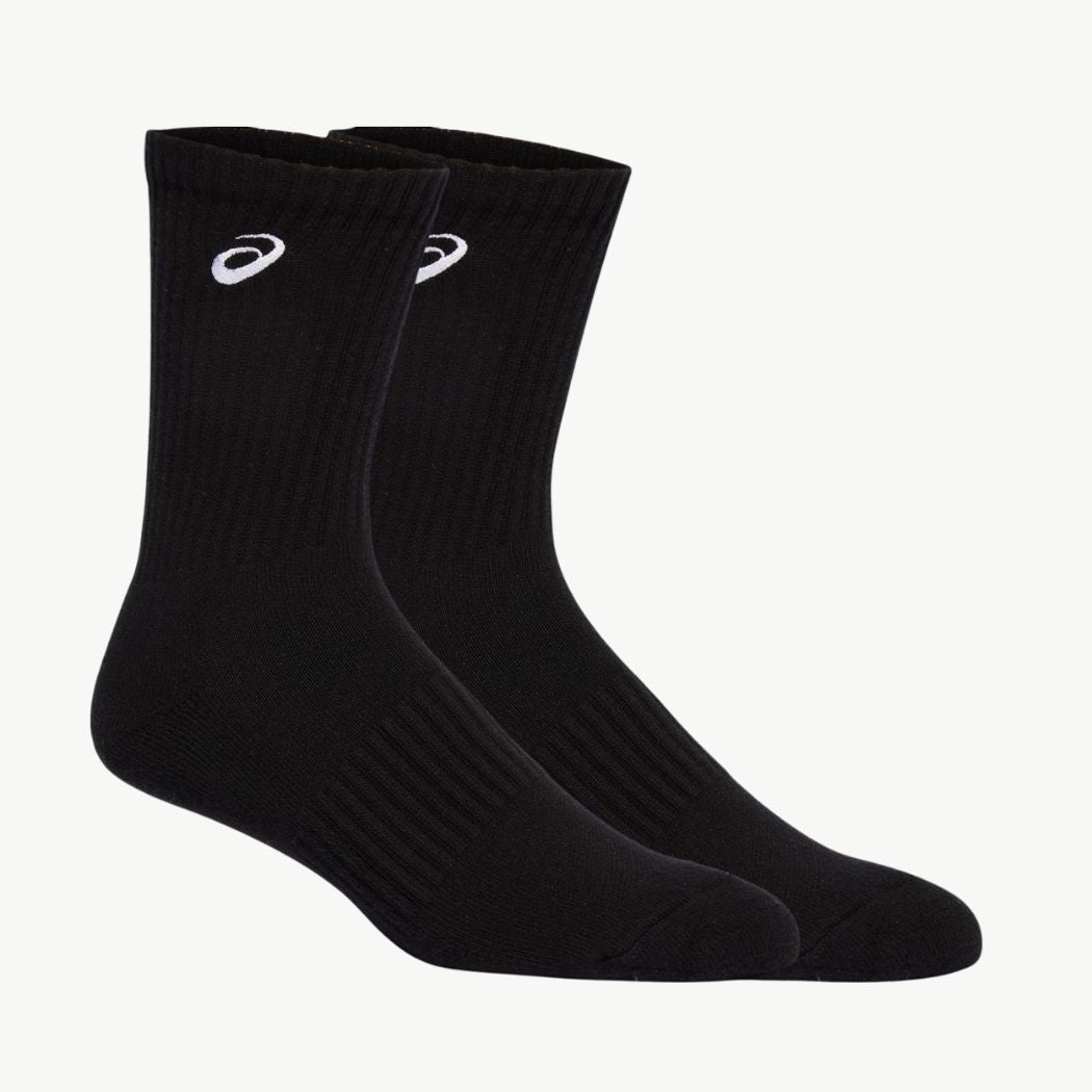 ASICS Cotton Crew Unisex Socks - Comfortable Athletic Socks for Running, Gym & Everyday Wear - Pack of 3 Pairs (Black/White/Gray)
