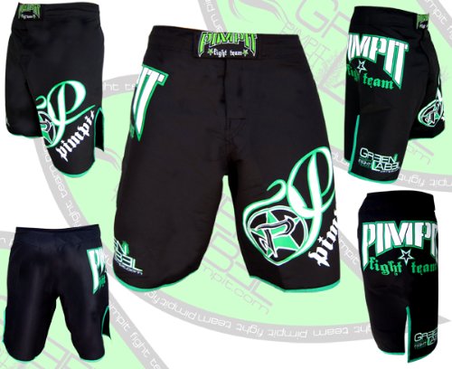Eco-Friendly Men's MMA Fight Shorts - Sustainable Green Label Training & Competition Apparel for MMA, BJJ & Fitness Workouts