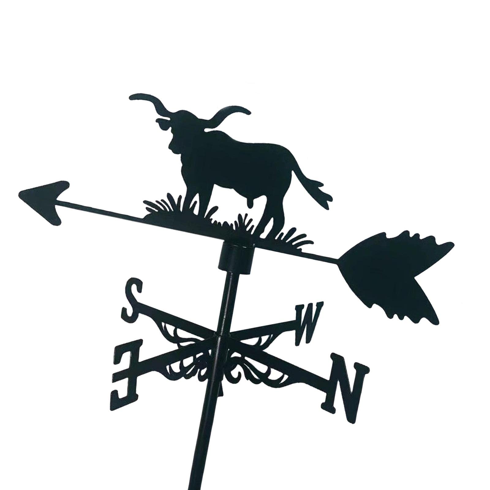 Colcolo Cow-Shaped Weathervane - Roof & Garden Wind Direction Indicator for Paddock, Farmhouse Decor - Durable Outdoor Measuring Tool for Backyard, Barn & Farm Use