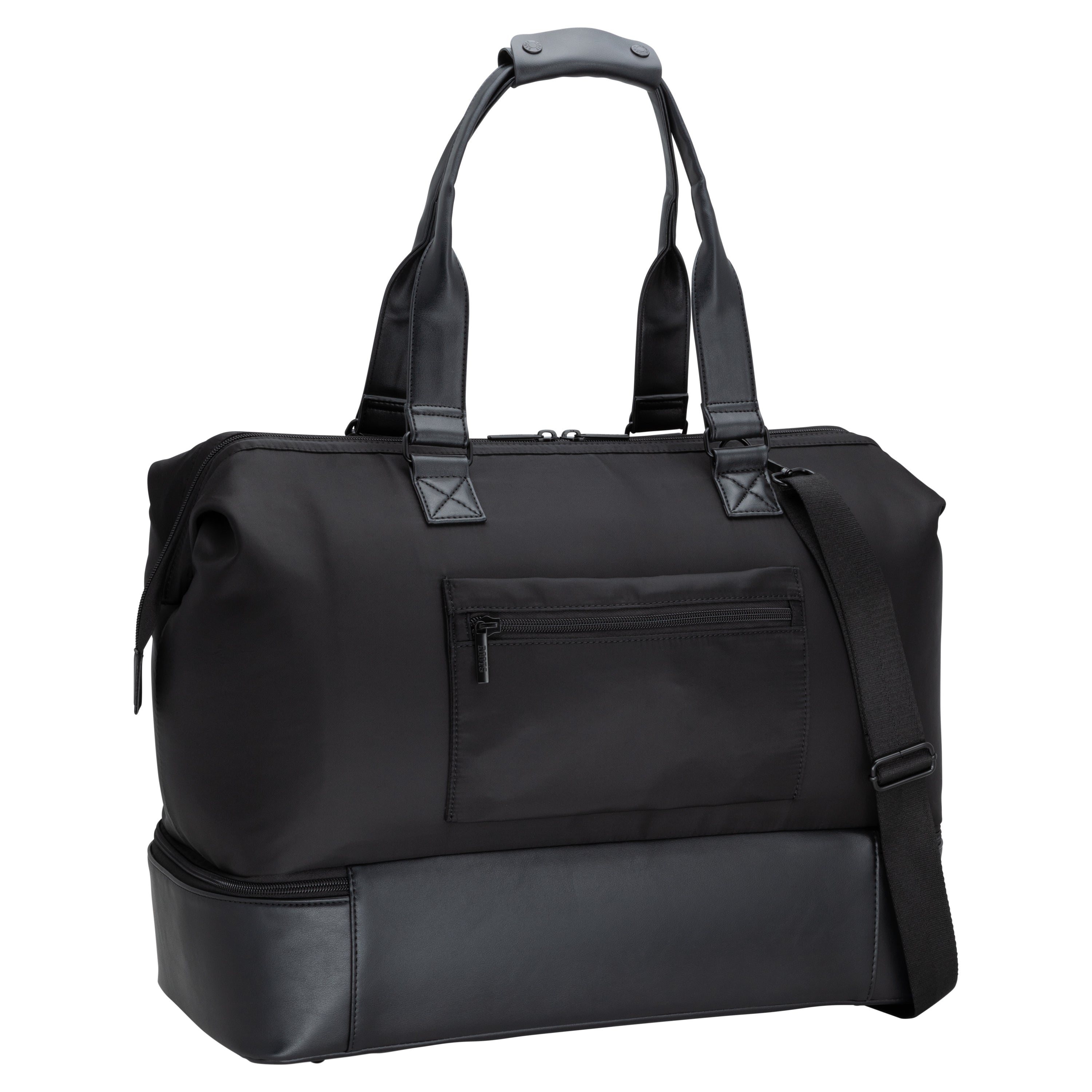 Roots Travel Drop Bottom Weekender Bag - Durable Canvas Carry-On Luggage for Women & Men - Perfect for Weekend Trips, Gym, Work & Overnight Stays