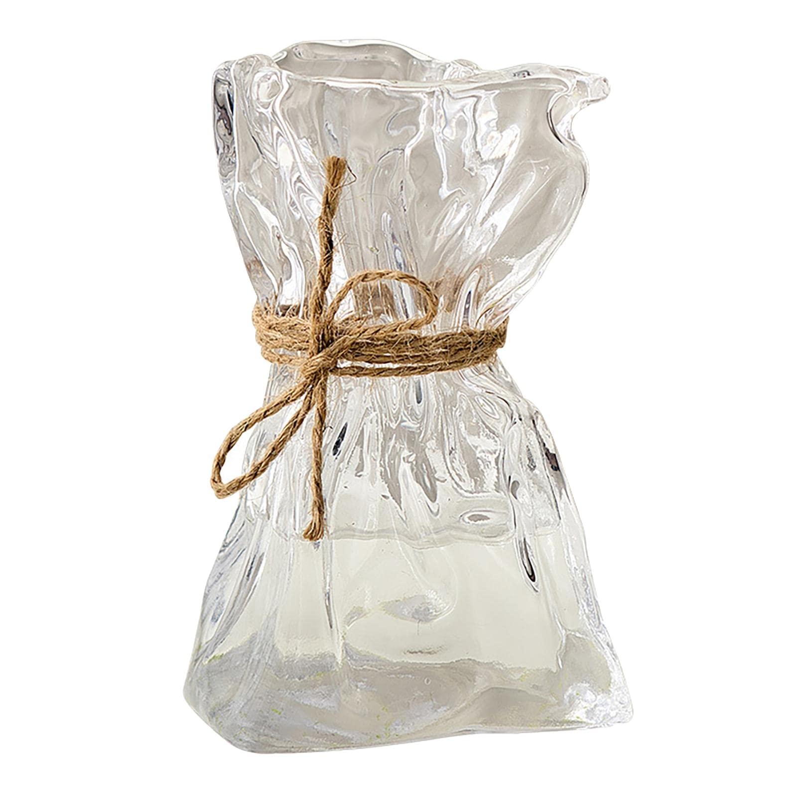 FAKEME Origami Design Irregular Glass Vase - 5.7 Inch Modern Clear Vase for Home Decor, Wedding Centerpieces, Tabletop Display | Indoor & Outdoor Decoration for Living Room, Dining Table, Office, and Garden