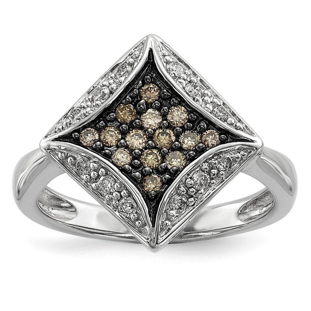 925 Sterling Silver Champagne Diamond Ring Band (0.33 cttw) - Elegant Stackable Ring for Women, Perfect for Weddings, Anniversaries & Everyday Wear