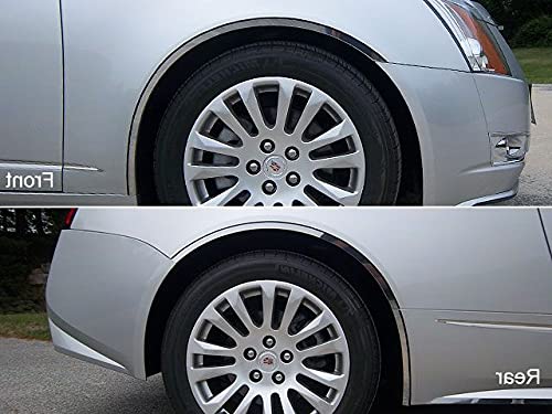 BRIGHTT-QA608669 6Pcs Stainless Steel Wheel Well Trim for Cadillac CTS Coupe - Durable Protection & Stylish Upgrade for Car Exterior