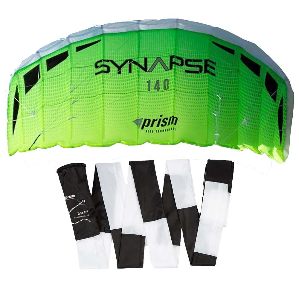 Prism Synapse 140 Stunt Foil Kite with Black & White Tail - Professional Stunt Kite for Outdoor Fun, Beach Flying, and Park Adventures