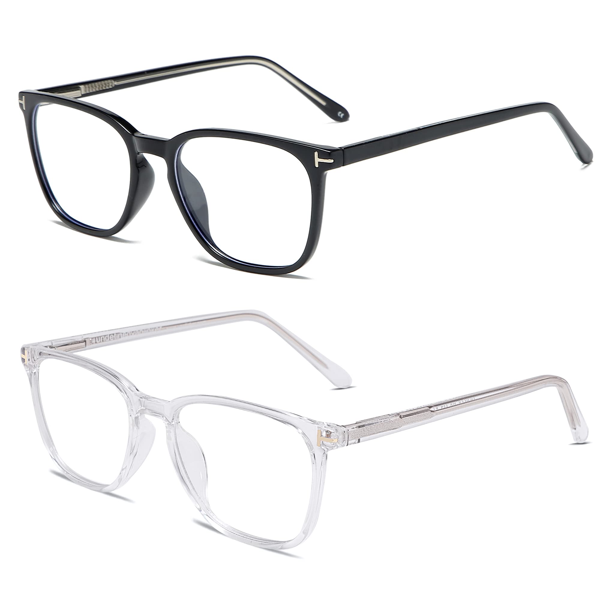 VANLINKER Blue Light Blocking Glasses for Men & Women - Square Computer Glasses Anti Eyestrain (VL9553) - Perfect for Office Work, Gaming & Screen Time Protection