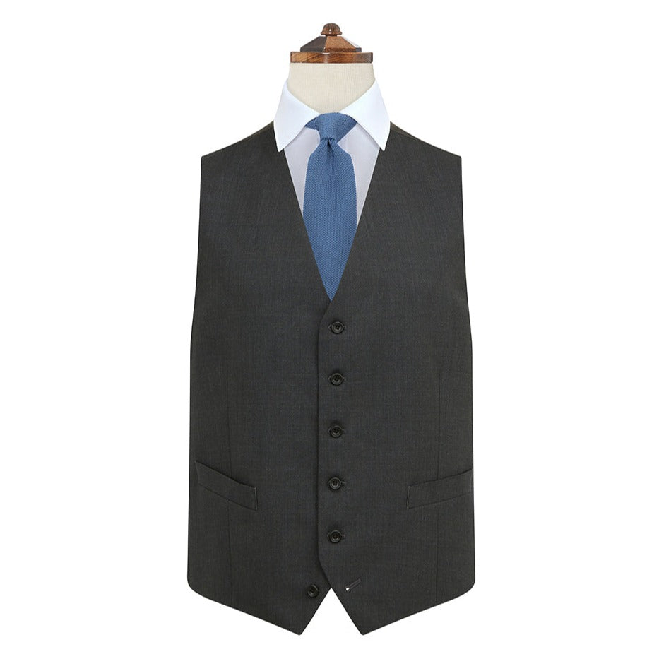 Hyde Charcoal Tropical Panama Wool Waistcoat for Men | Lightweight Summer Formal Vest | Perfect for Weddings, Business Meetings & Outdoor Events