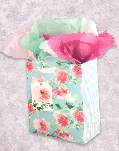 Fresh Garden Petals Gift Bags - Elegant Floral Gift Packaging for Weddings, Baby Showers & Special Occasions