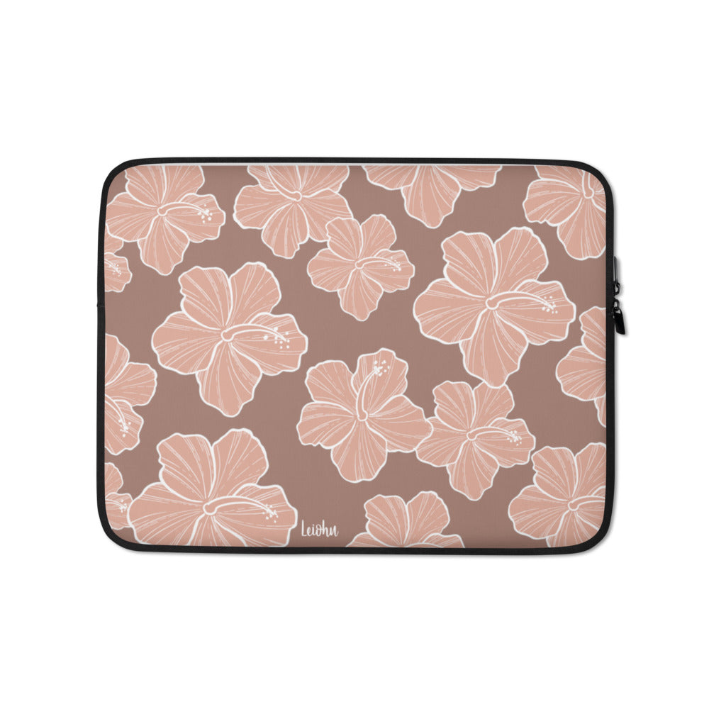 Premium Hibiscus Floral Laptop Sleeve Case - 13-15 Inch Protective Neoprene Cover for MacBook Air/Pro, Dell, HP - Perfect for Work, School & Travel Accessories