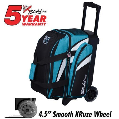 KR Strikeforce Cruiser Smooth Double Roller Teal Bowling Bag - Durable & Lightweight Bowling Gear for Men & Women - Perfect for League Play & Tournament Travel