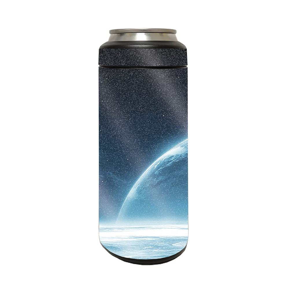 MightySkins Glossy Glitter Skin for YETI Rambler 12 OZ Colster Slim Can - Outer Space Design | Protective & Durable High-Gloss Finish | Easy to Apply & Remove | Made in USA | Perfect for Outdoor Adventures, Camping & Tailgating