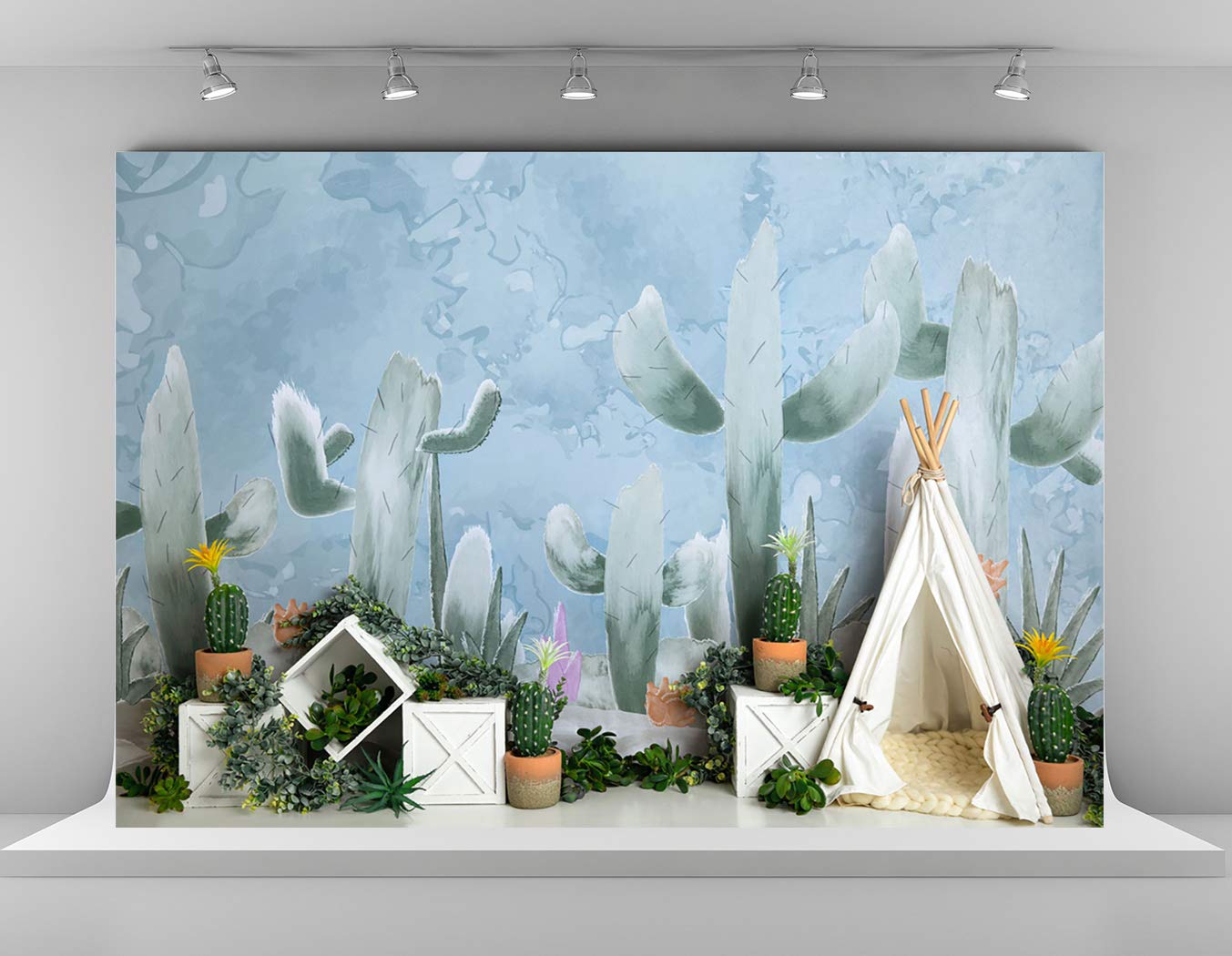 10x10ft Microfiber Mexican Cactus Floral Photography Backdrop - Perfect for Baby Showers, Camp Tents, Newborn Photos & Party Decorations | Vibrant Desert-Themed Background for Events & Social Media Content