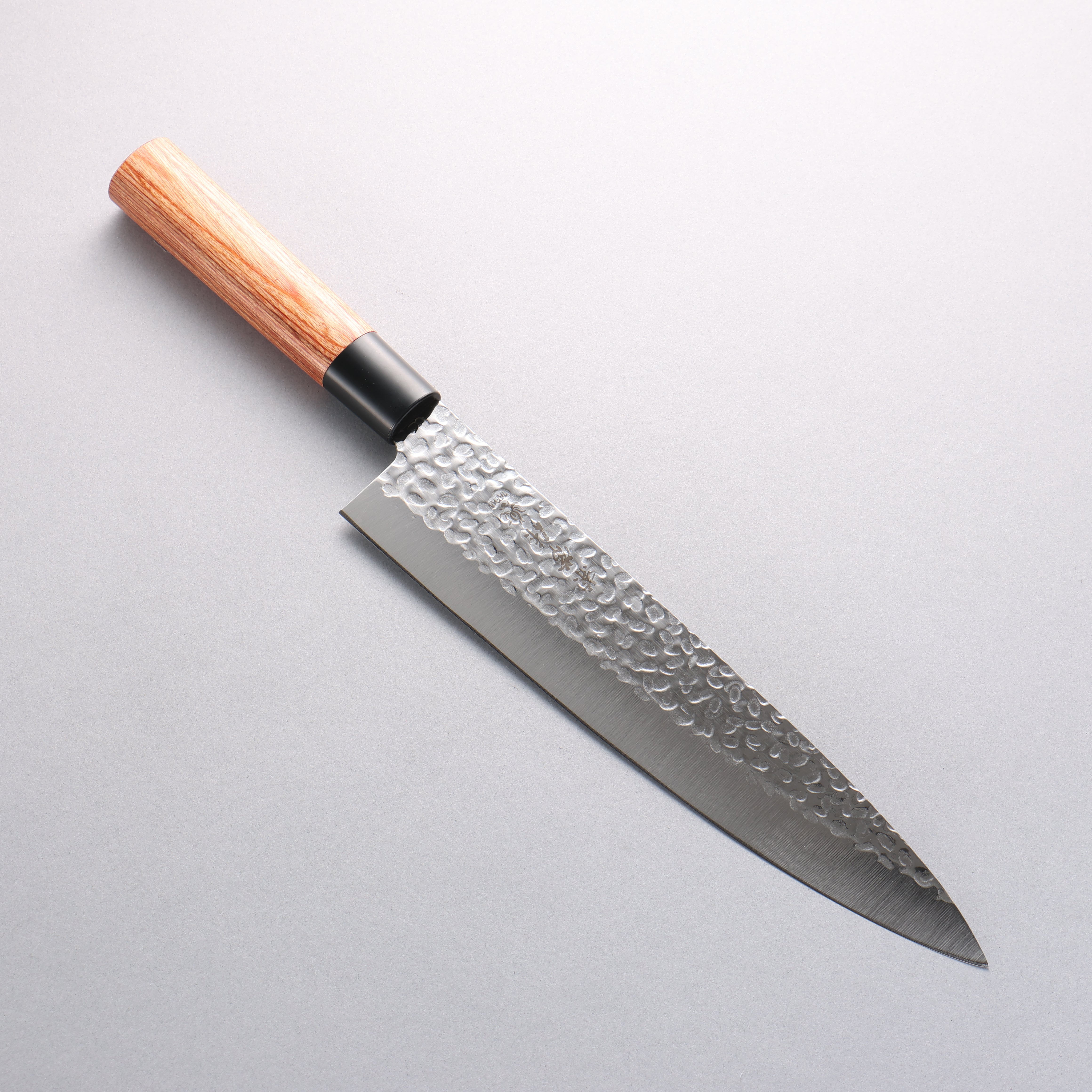Kanetsune DSR 1K6 Hammered Gyuto Japanese Chef Knife 240mm - Red Pakka Wood Handle - High Carbon Steel Blade for Professional Cooking & Meat Cutting