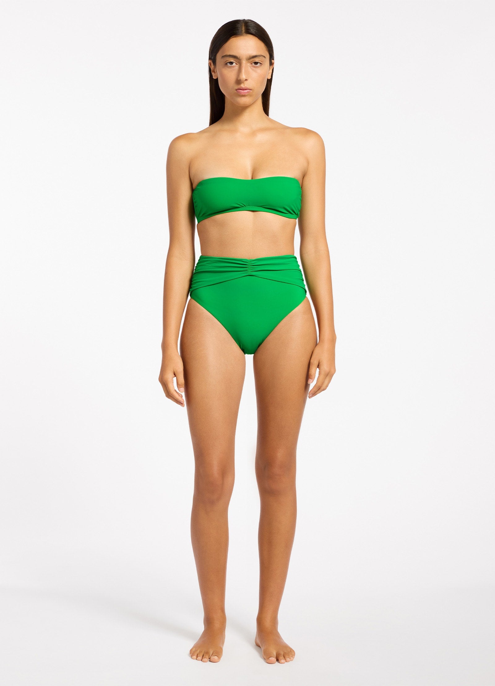 Jetset High Waist Ruched Bikini Bottom - Floral Print Swimwear for Women | Beach Vacation, Pool Party & Summer Outfits