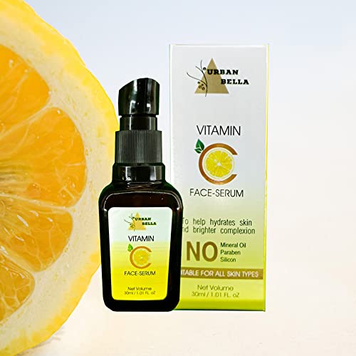 URBAN BELLA Vitamin C Face Serum with Lemon Extract 30ml - Brightening & Anti-Aging Facial Treatment for Glowing Skin | Day & Night Use for All Skin Types