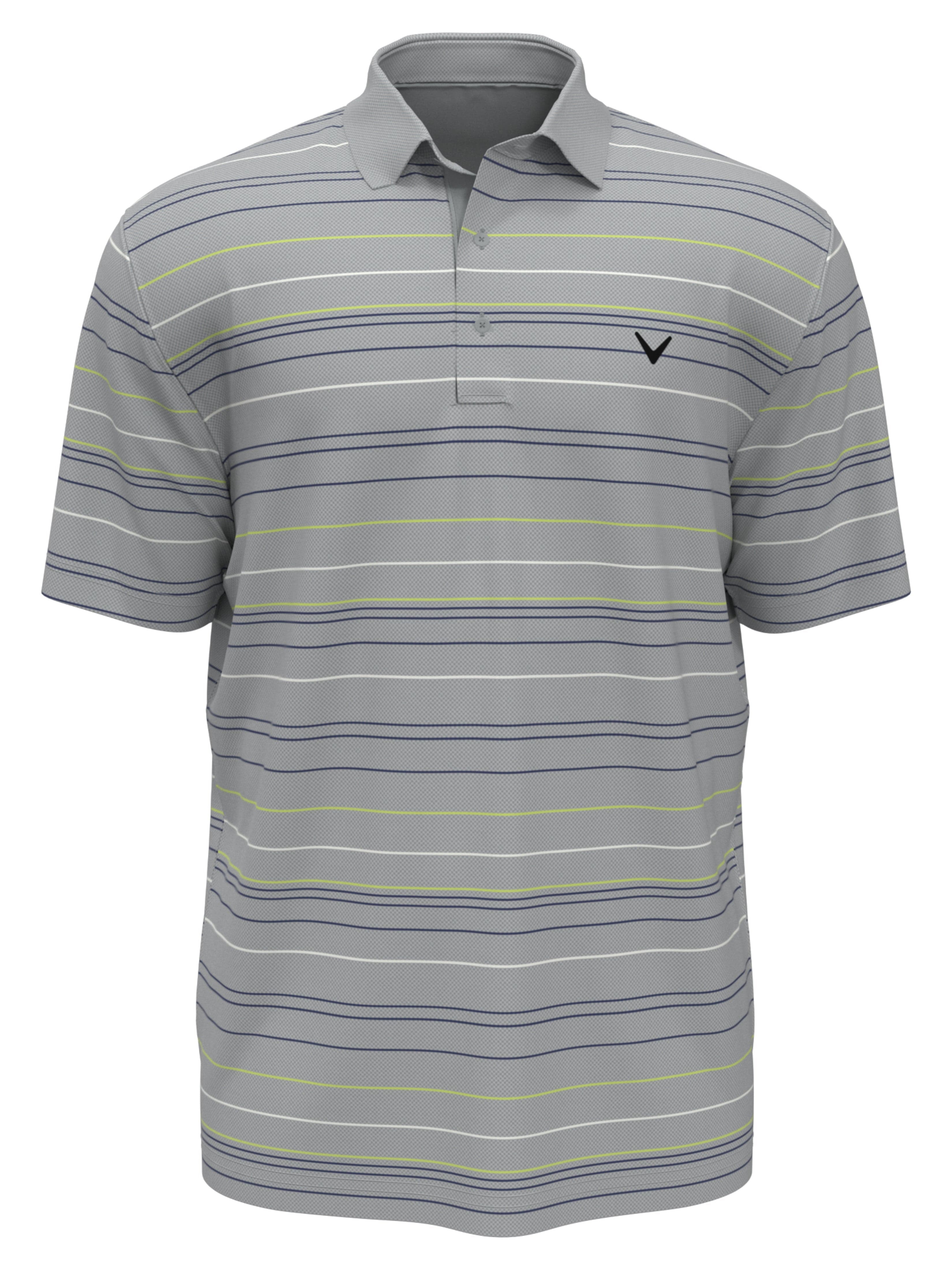 Men's Mosaic Stripe Golf Polo Shirt - Breathable Quick-Dry Performance Tee for Golf, Tennis & Casual Wear