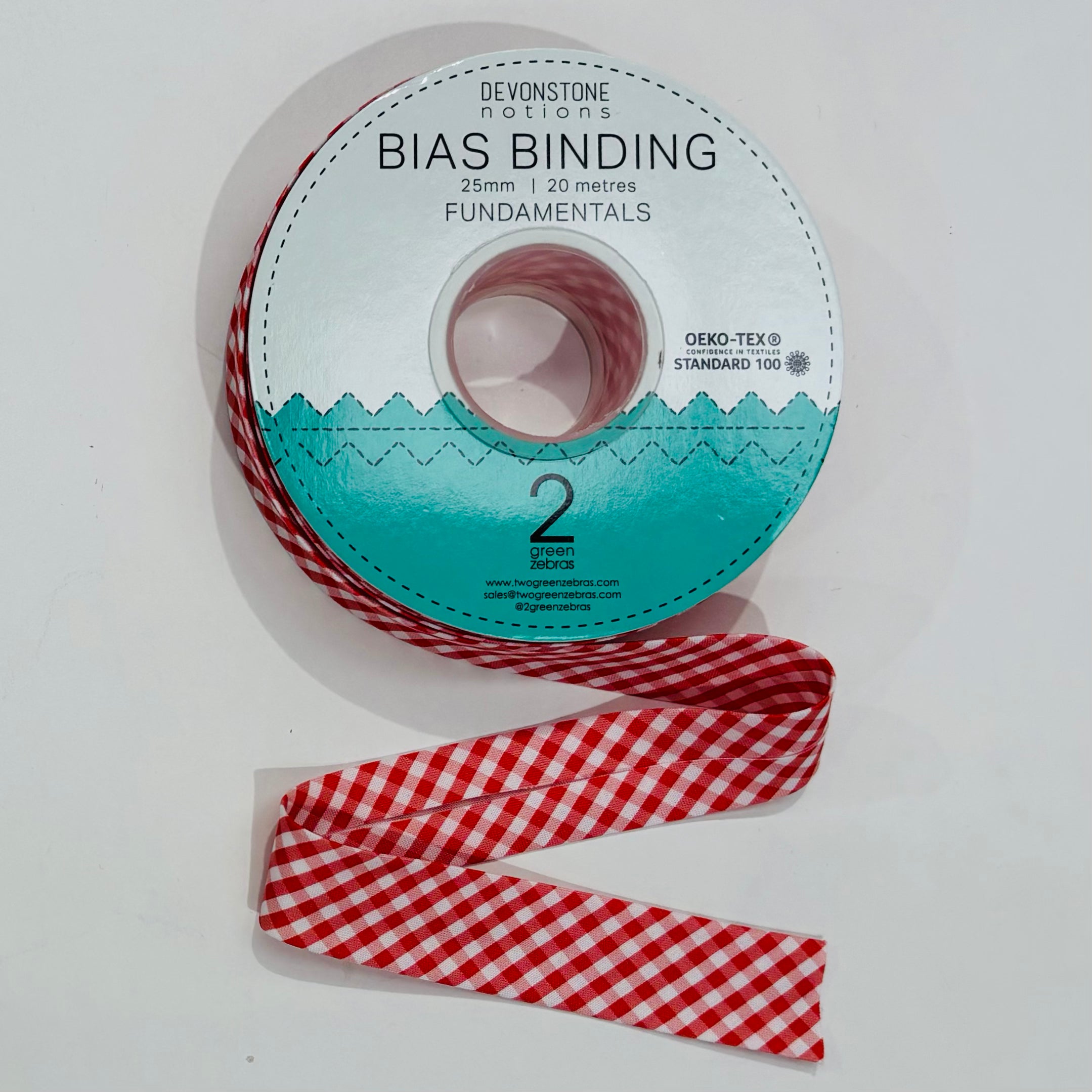 Georgia Check 1 Inch Bias Binding Tape - DVBB2982 - Premium Cotton Quilting Trim for Sewing, DIY Crafts & Garment Edging