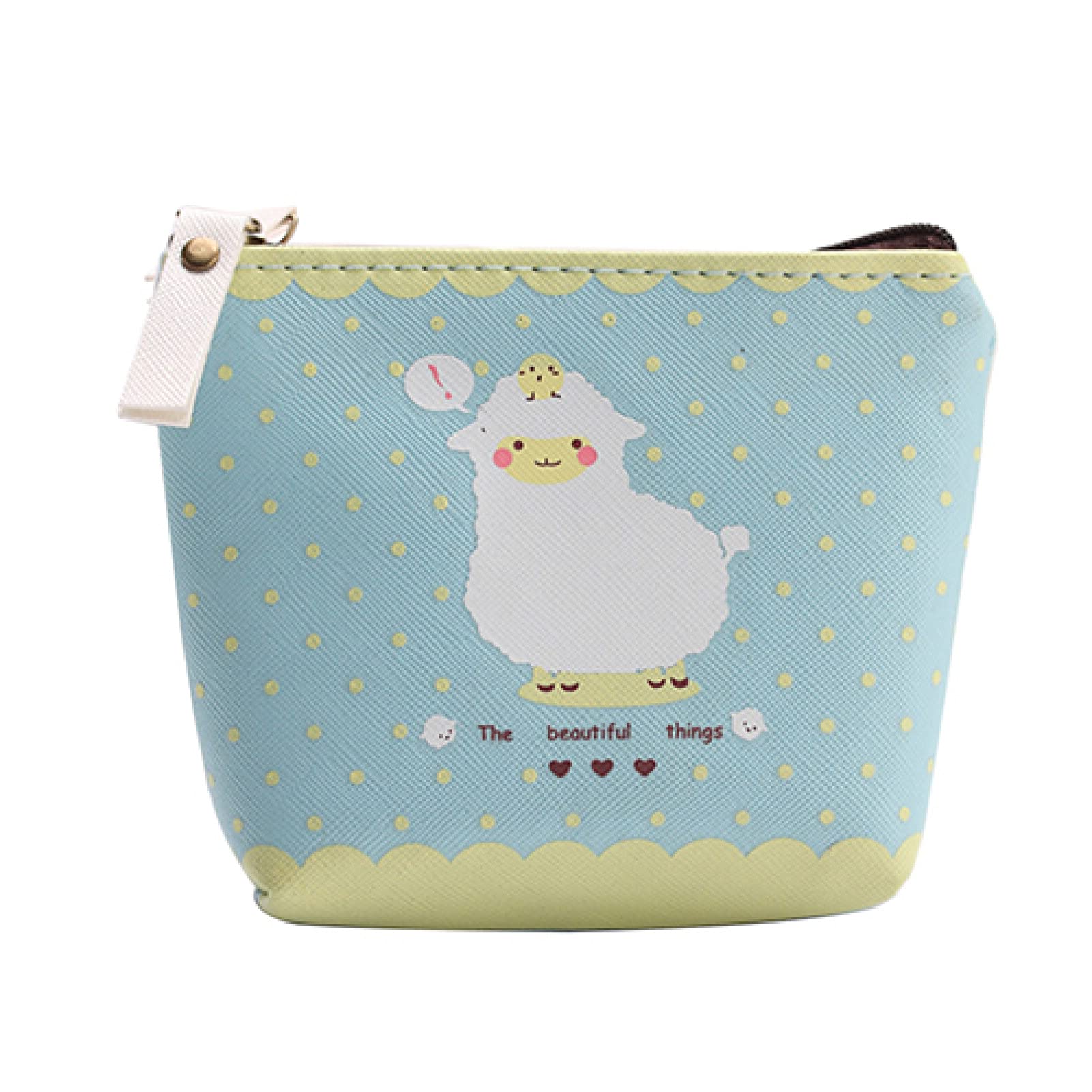 Cute Animal Coin Purse for Girls - Sheep Design PU Leather Zipper Wallet Bag for Kids | Perfect for School, Travel & Gift Giving