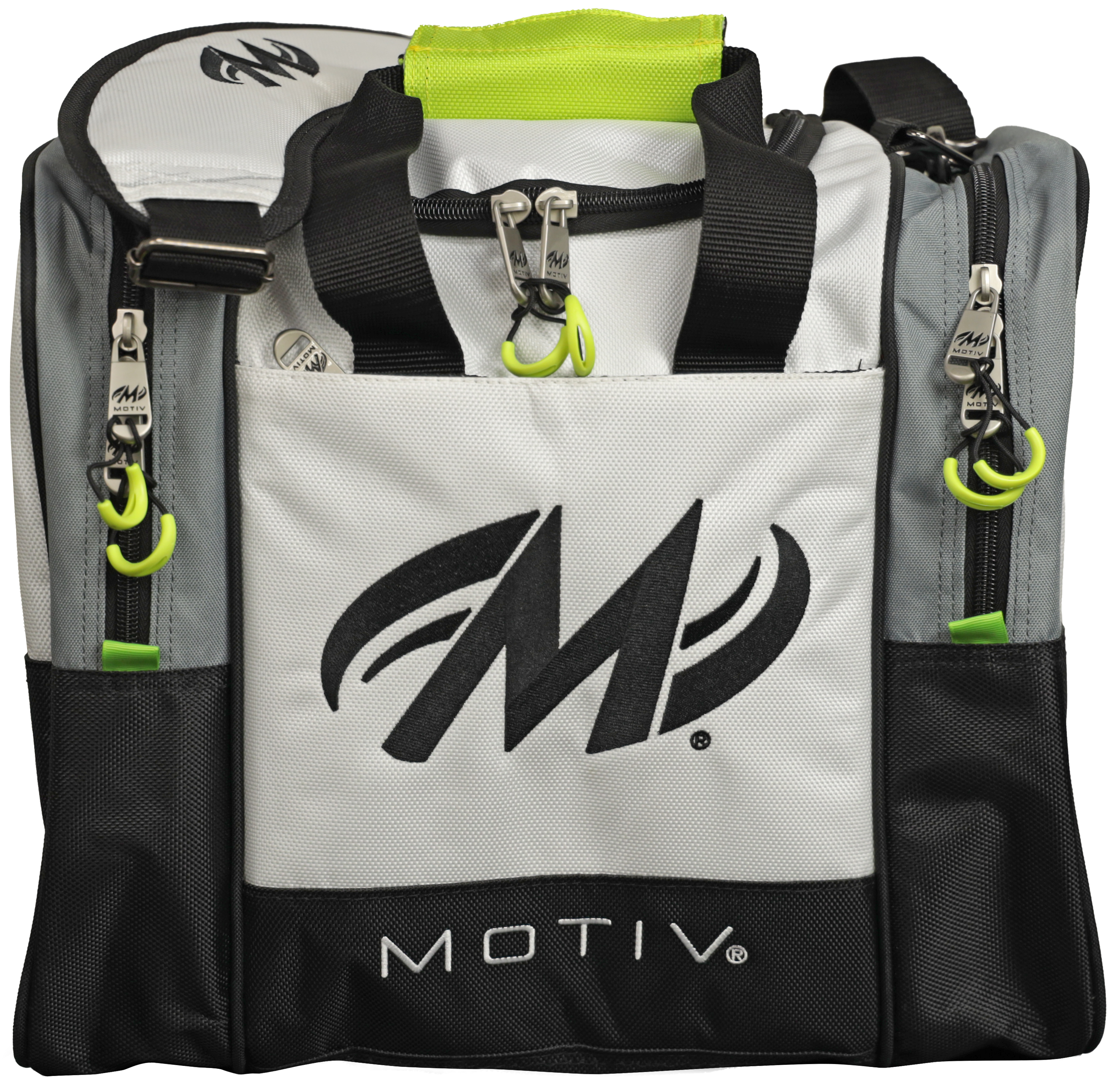 Motiv Shock 1 Ball Single Tote Bowling Bag - Blizzard White Color for Men & Women | Perfect for League Play, Practice Sessions & Tournament Travel