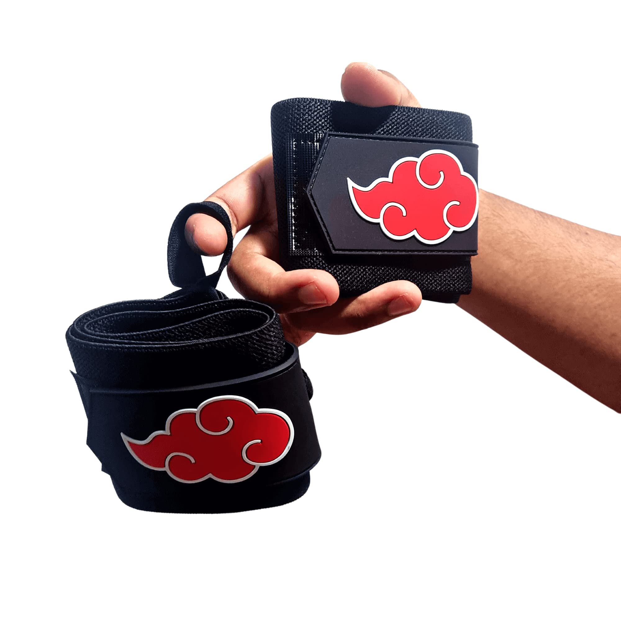 Akatsuki Wrist Wraps - Premium Anime Naruto Workout Wrist Support for Powerlifting, CrossFit & Strength Training | Ideal for Gym, Weightlifting & Anime Fans