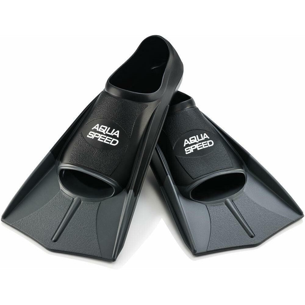 Aqua Speed Training Fins - Professional Swim Fins for Swimming, Snorkeling & Water Workouts - Black/Grey - Perfect for Pool Training, Ocean Swimming & Fitness Exercises