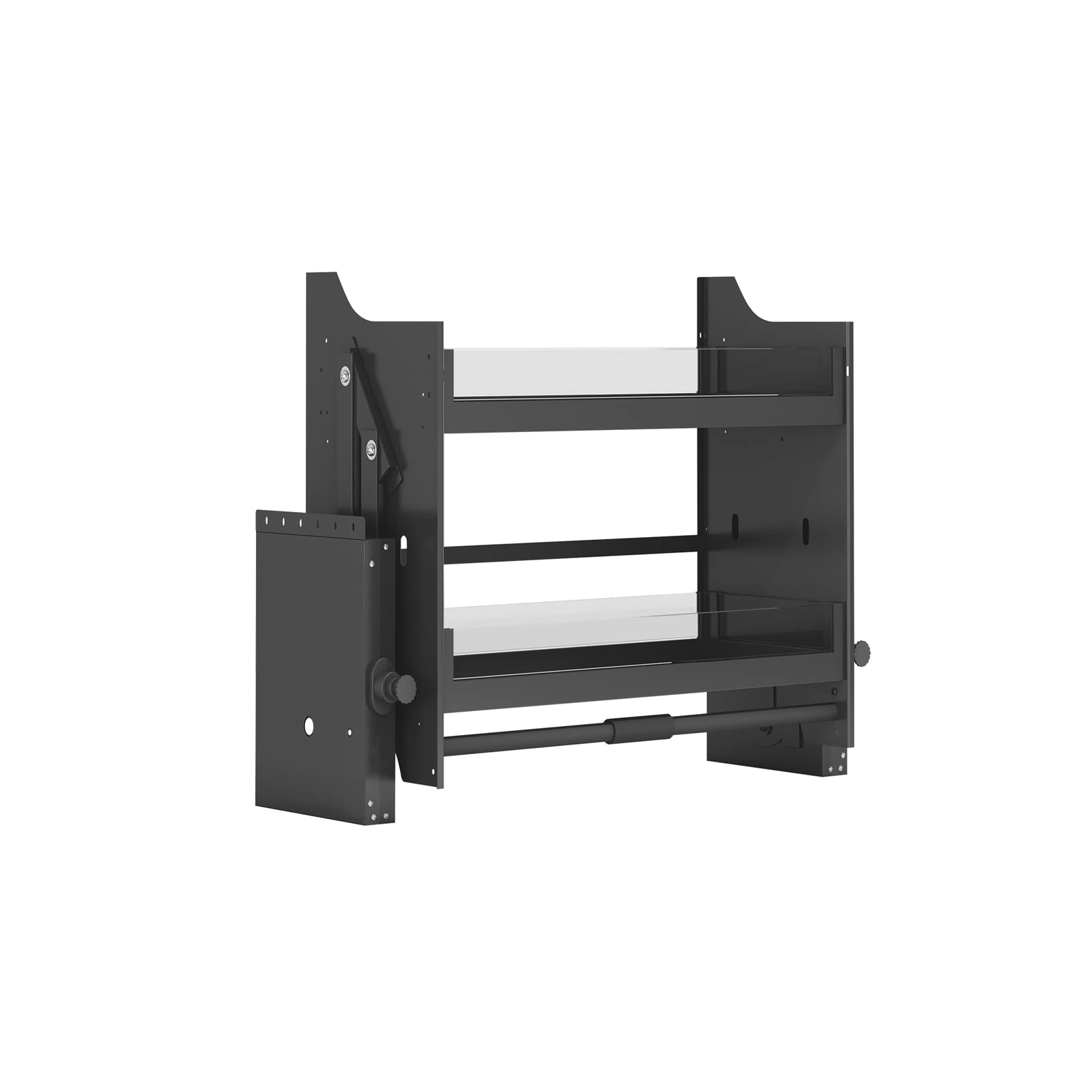 Pull Down Spice Rack Organizer for Upper Kitchen Cabinets - 24 Inch Adjustable Storage Shelf for Spices, Jars & Cooking Essentials - Perfect for Small Kitchens & Pantry Organization