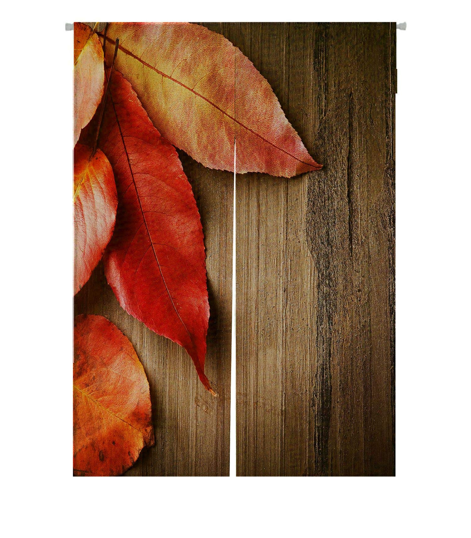 Japanese Autumn Leaves Noren Curtain - Cotton Linen Doorway Window Treatment (85x120cm) for Home Decor, Entryway, and Room Dividers