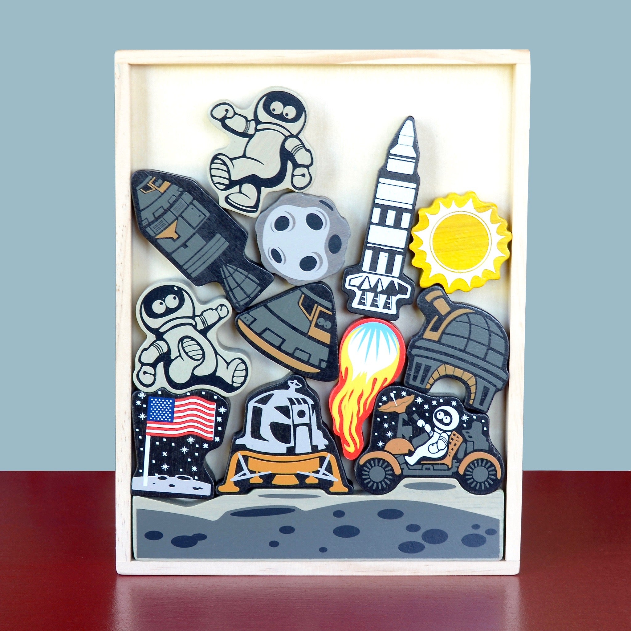 Lunar Lander Stacking Game - STEM Educational Toy for Kids | Space Exploration Building Blocks for Family Game Night & Classroom Learning Activities
