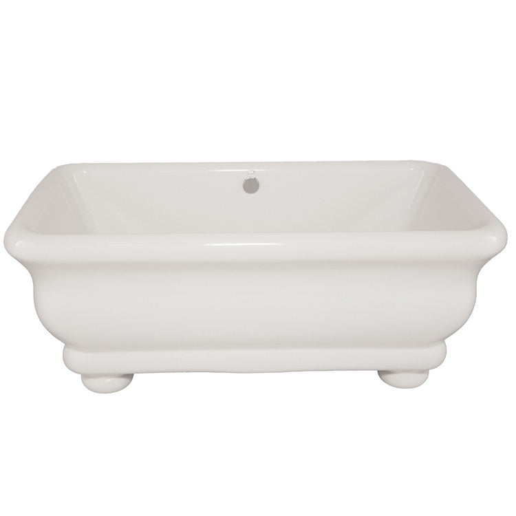 Donatello Freestanding Acrylic Bathtub 70x36x27 Inch - Modern White Rectangular Air Tub for Luxury Bathroom Spa Experience | Designer Collection for Home Relaxation & Self-Care