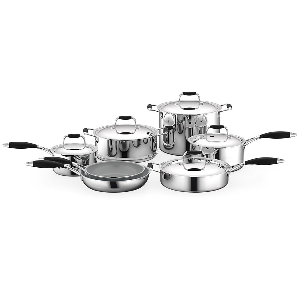 Premium Non-Stick Kitchen Cookware Pots & Pans Set - 10-Piece Stainless Steel Cooking Set with Lids for Gas & Induction Stove - Perfect for Home Cooking, Meal Prep & Professional Chefs