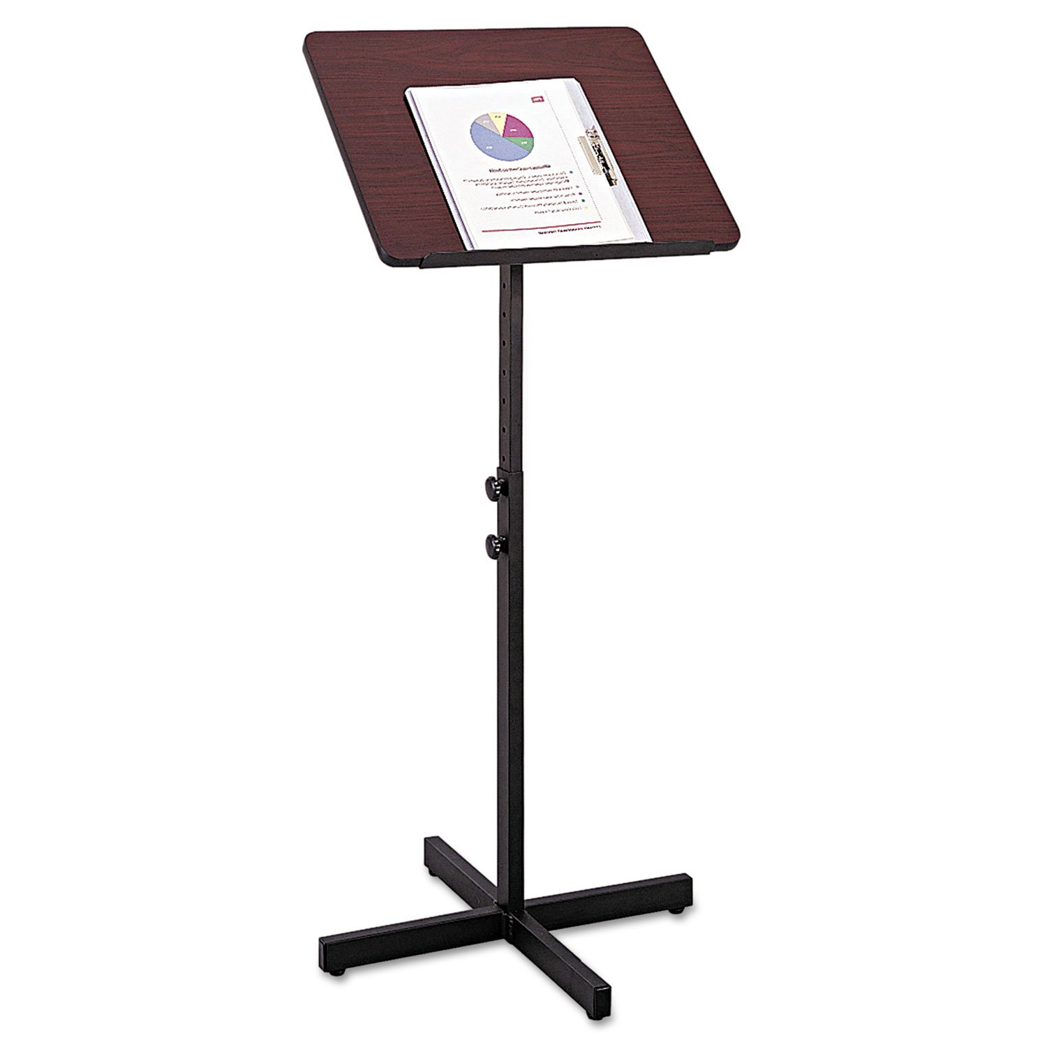 Safco Products 8921MH Adjustable Mahogany Speaker Lectern Stand - Perfect for Presentations, Conferences & Public Speaking Events