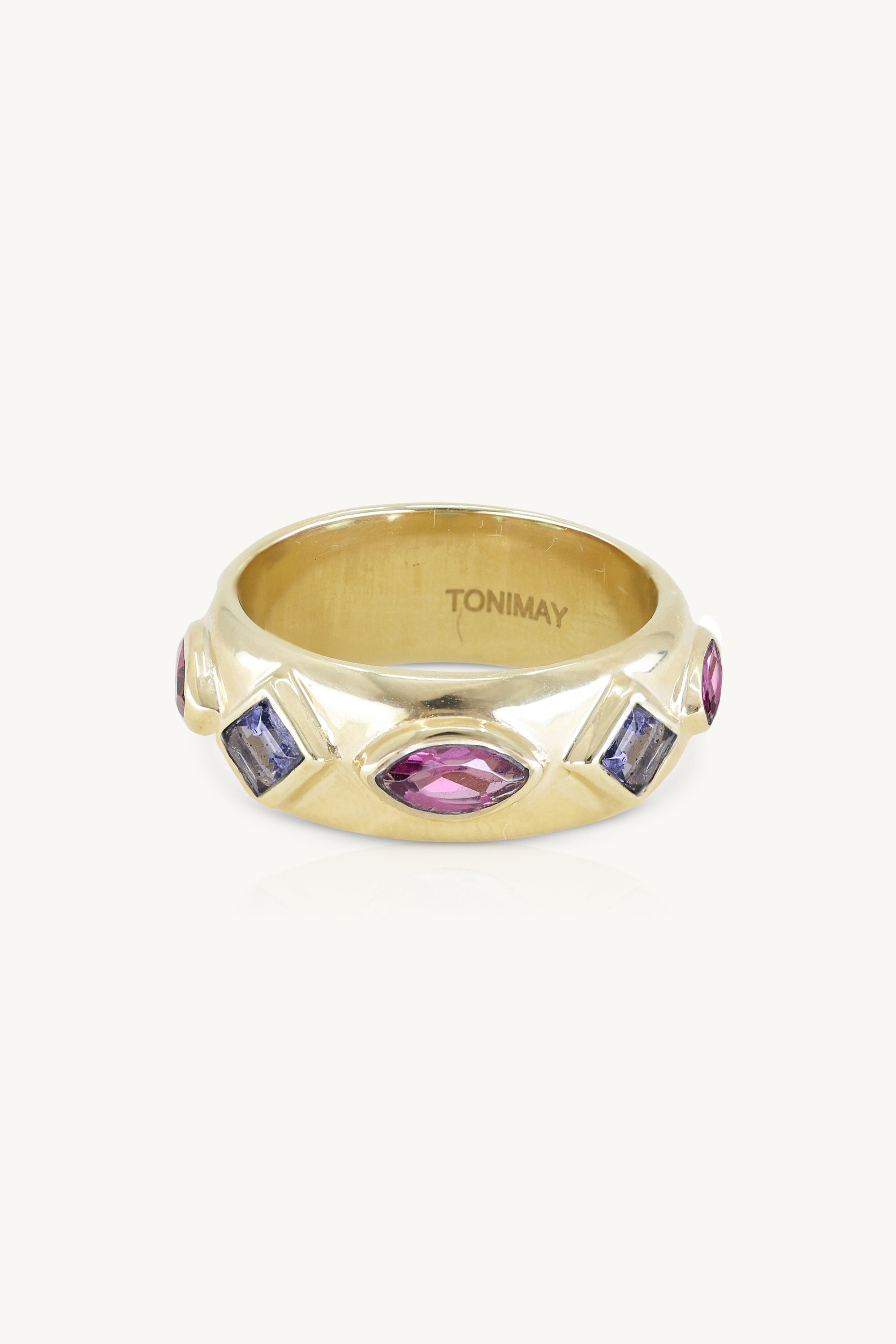 Exquisite Coronet Iolite & Rhodolite Gold Ring for Women - Elegant Jewelry Gift for Birthday, Anniversary & Special Occasions