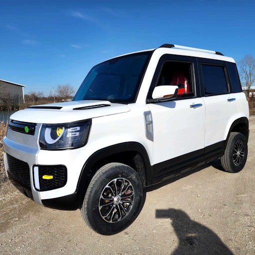 60V Electric Golf Cart LSV - 4 Door Coco Trooper with Rear Trunk Hatch | White Demo Model | Perfect for Golf Courses, Resorts & Gated Communities