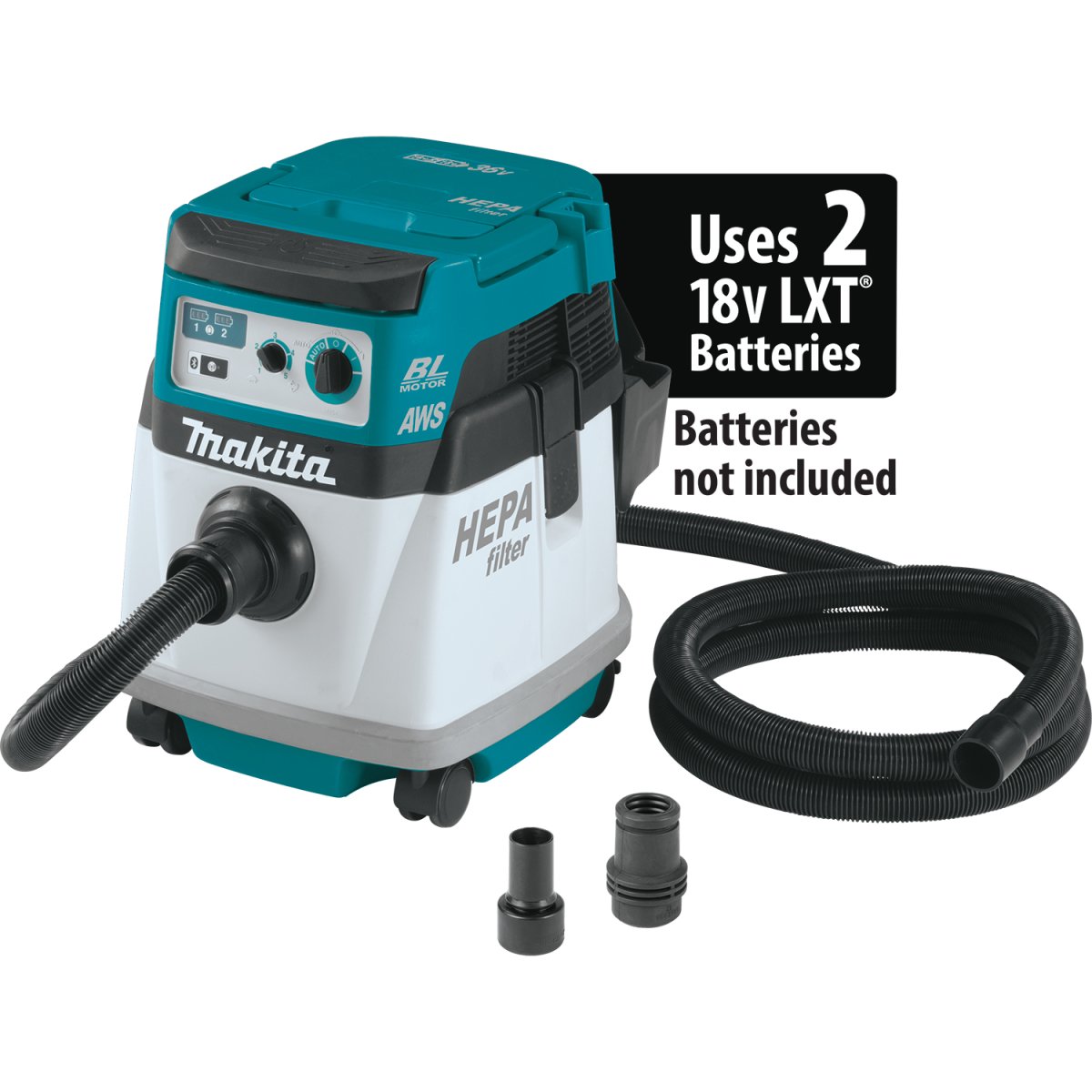 36V (18V X2) LXT Brushless Cordless HEPA Wet/Dry Vacuum - 4 Gallon Dust Extractor with AWS Technology (Tool Only) - Perfect for Construction Sites, Woodworking Shops & DIY Home Renovations
