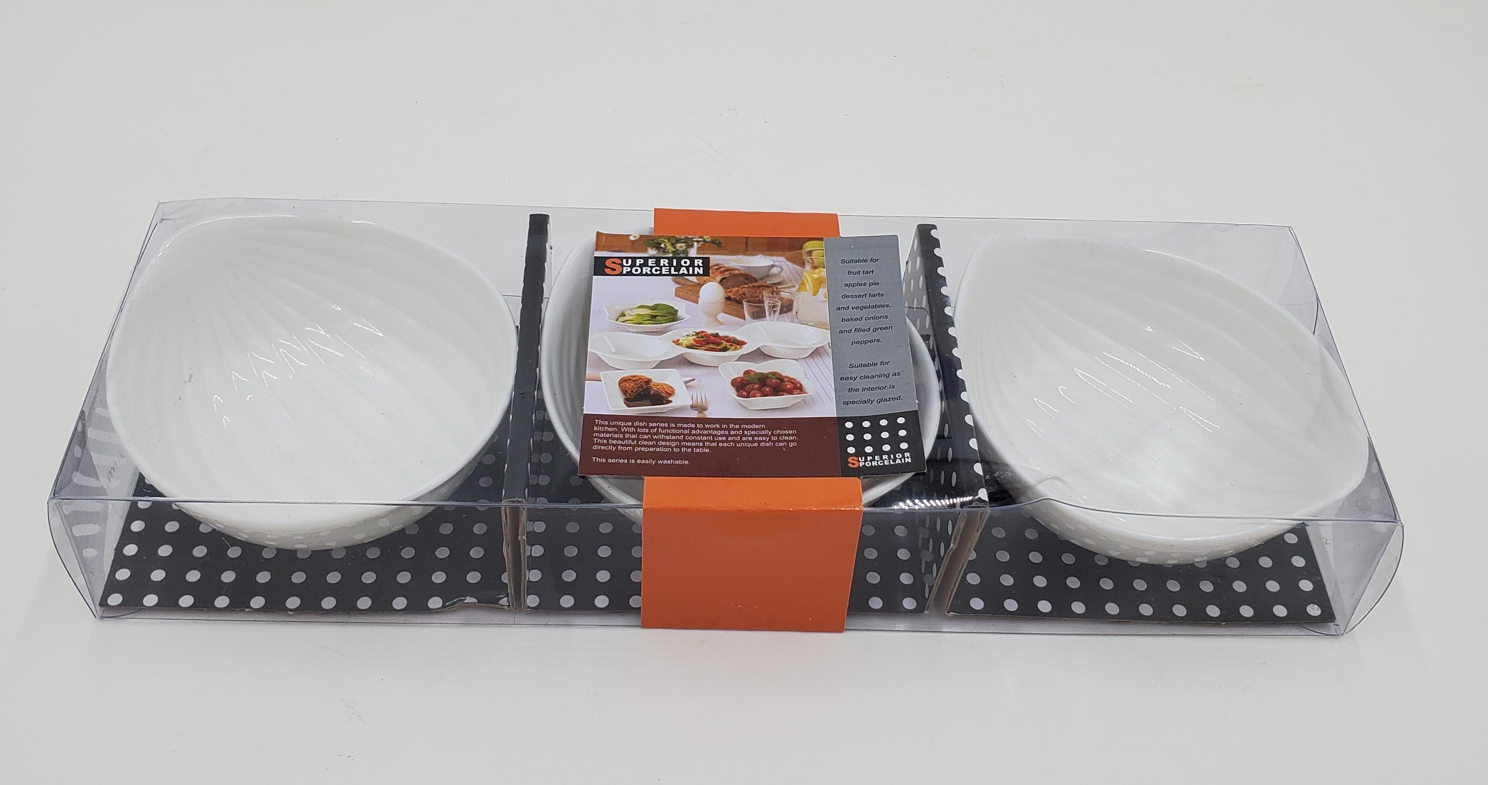 3-Piece Small Porcelain Dish Set - 4.5x4 Inches - Perfect for Appetizers, Condiments & Desserts | Elegant Serving Plates for Dining, Parties & Home Decor