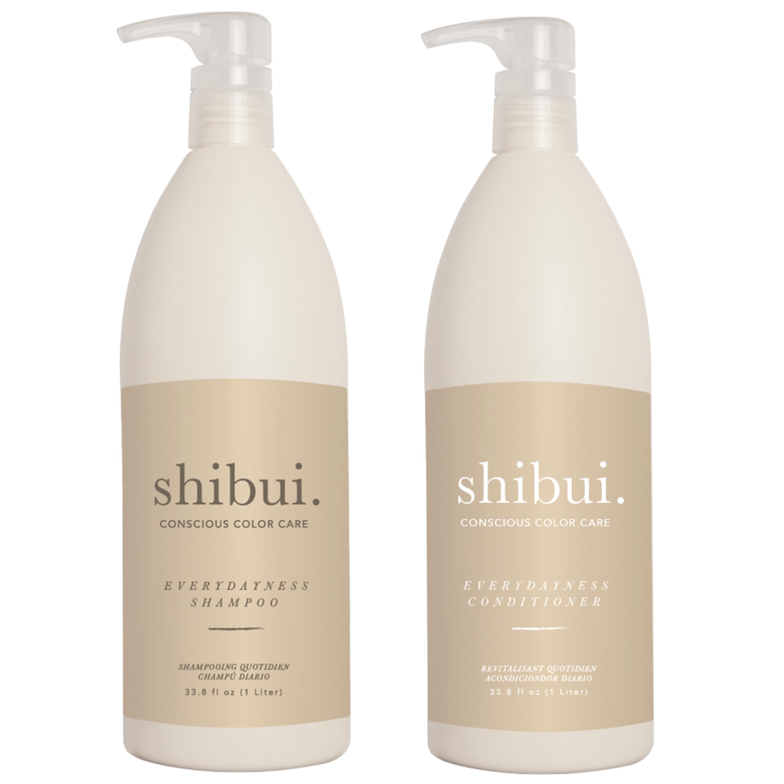 SHIBUI Everydayness Shampoo and Conditioner Set - Daily Gentle Cleansing for Fine to Medium Hair - Softness & Shine - 33 Fl Oz Each - Perfect for Daily Hair Care Routine at Home or Salon